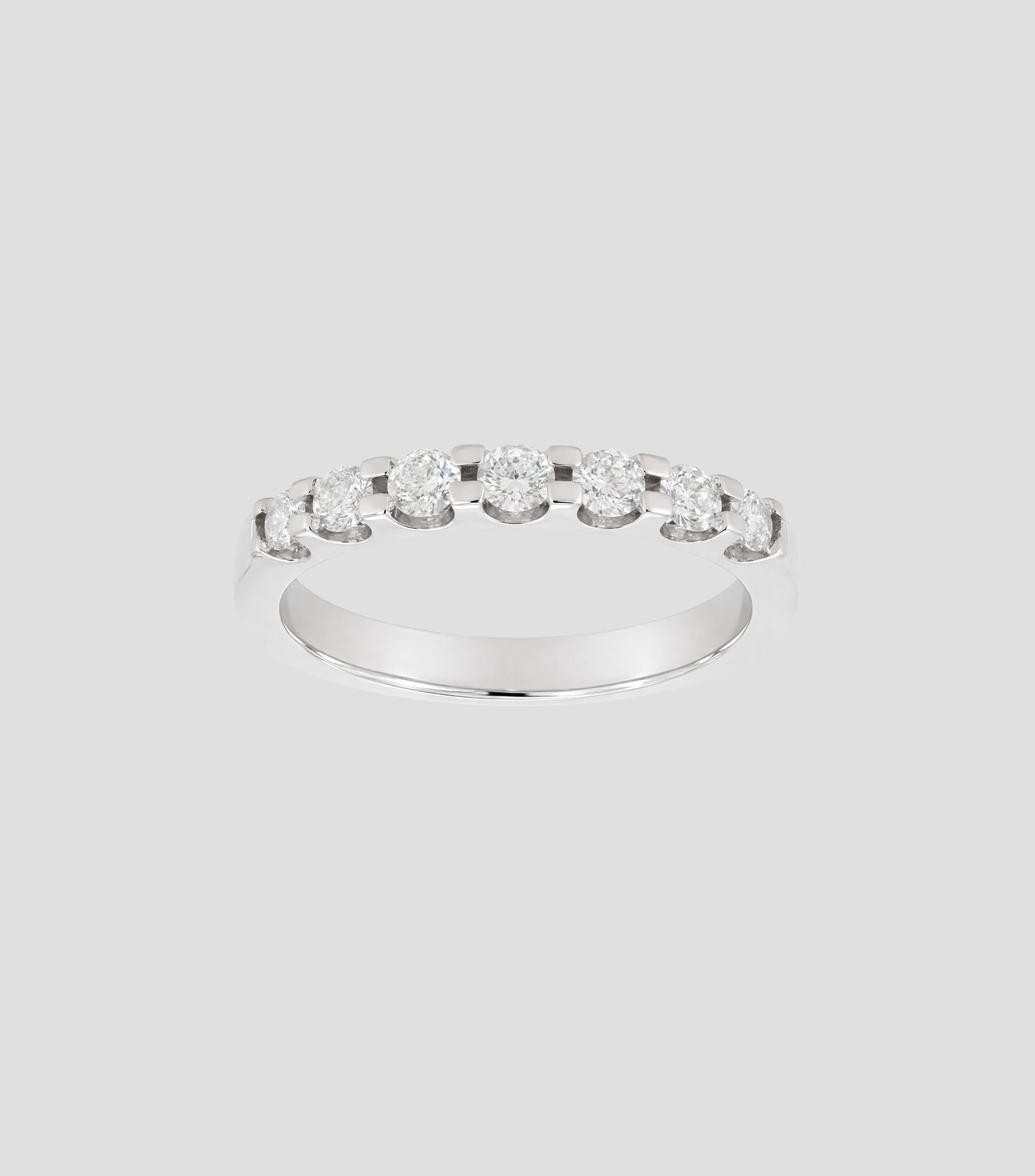 Anillo churumbela en oro blanco de 14 kilates con diamantes Mujer