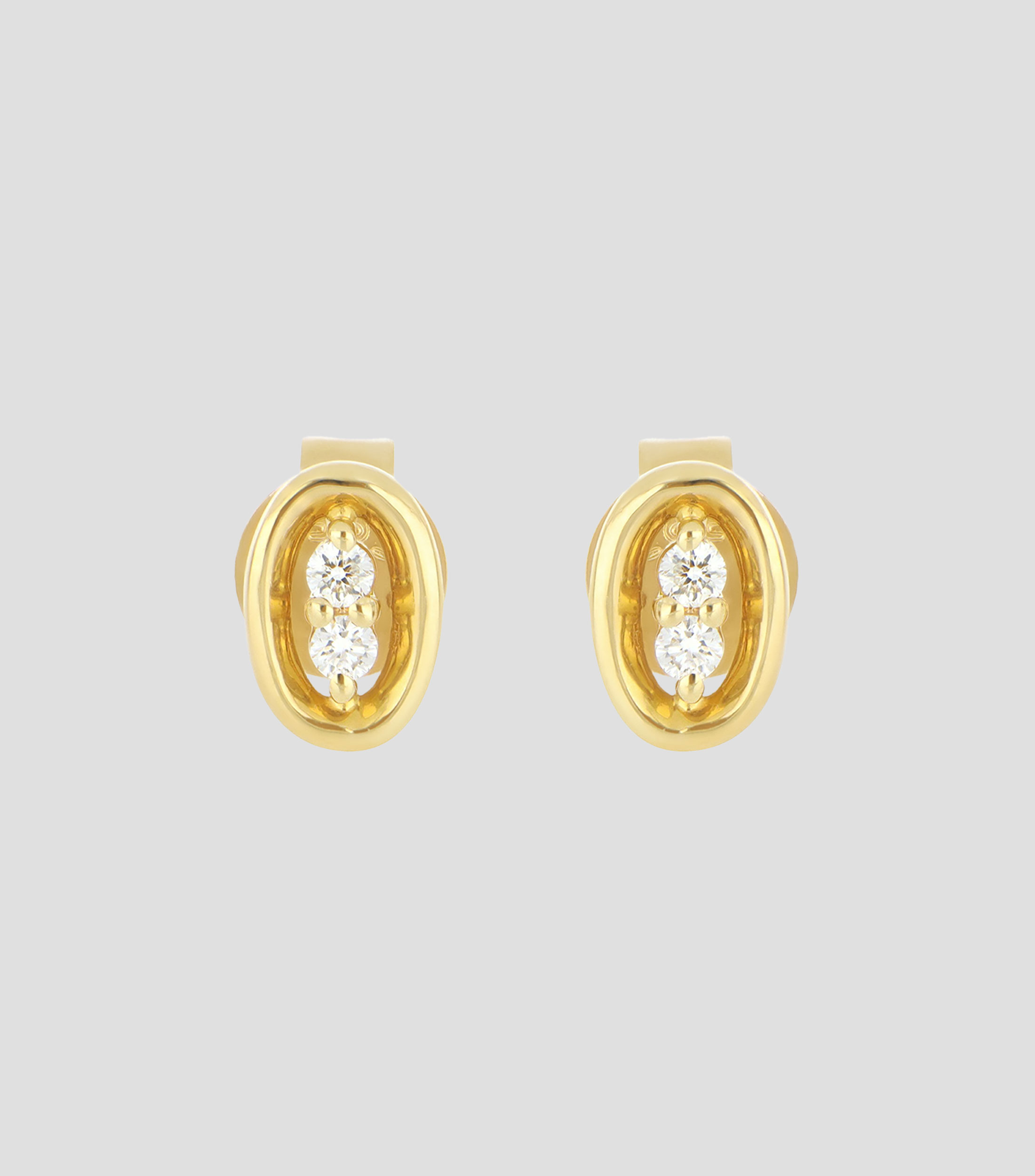 Broqueles en oro amarillo de 14 kilates con diamantes Mujer