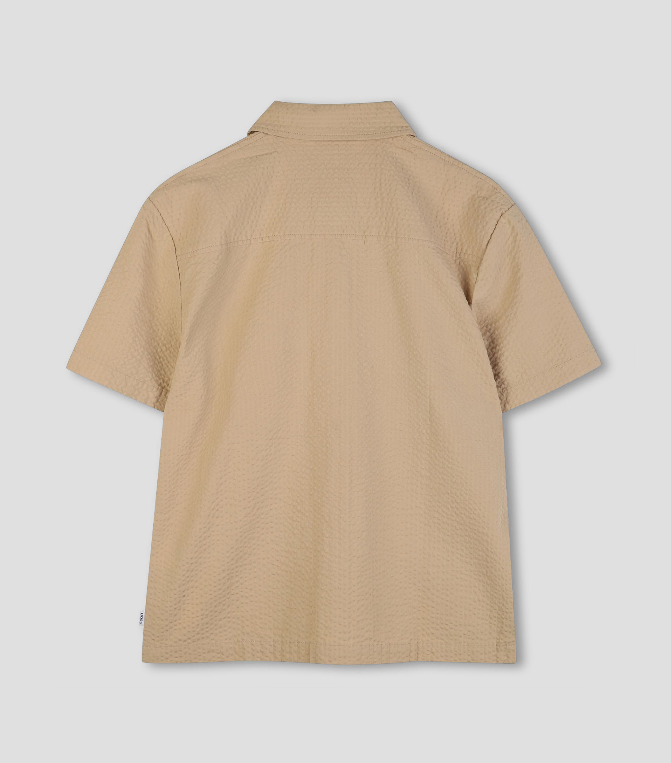 Camisa lisa con textura manga corta Niño