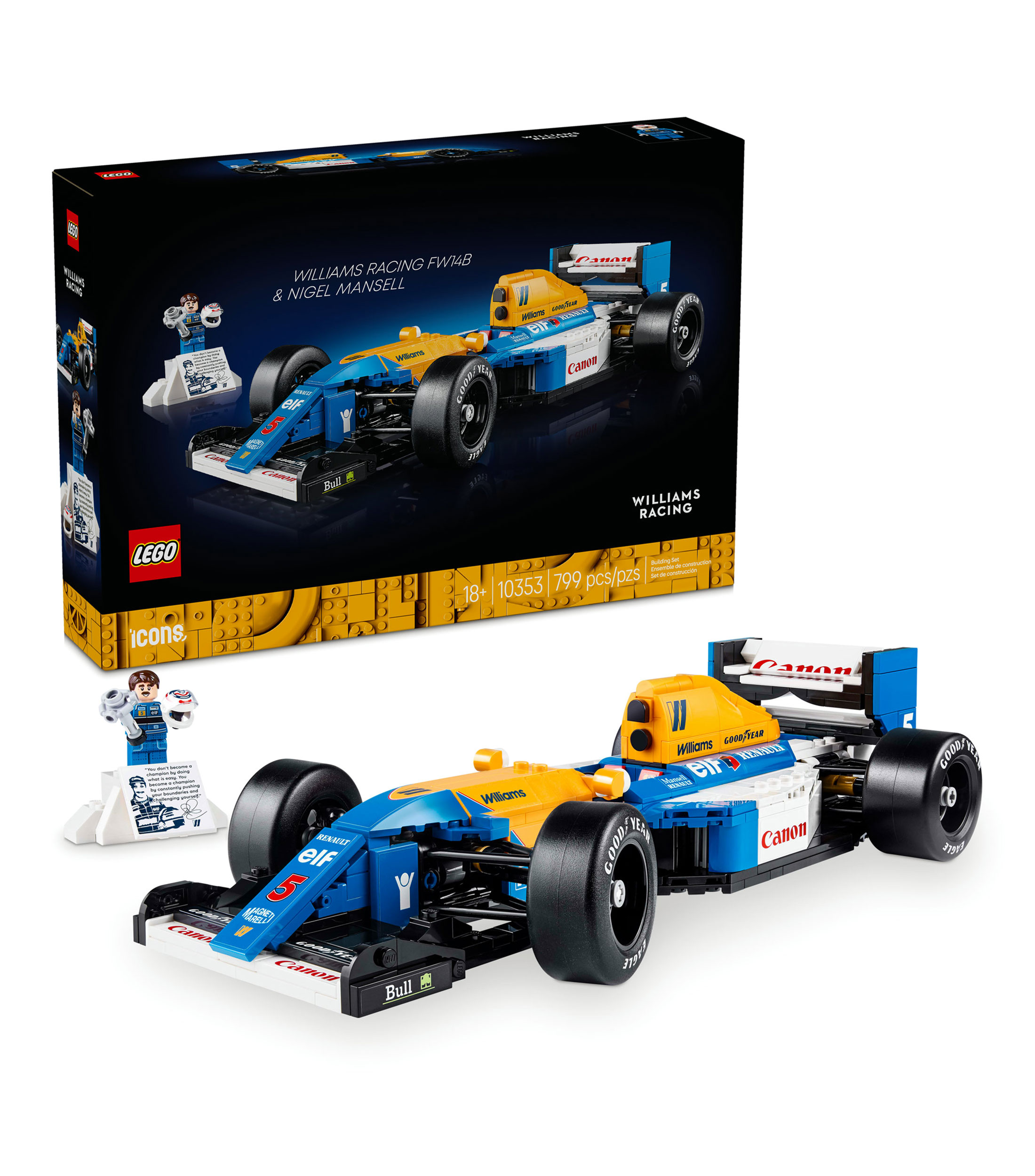 Lego Icons Williams Racing FW14B y Nigel Mansell 10353