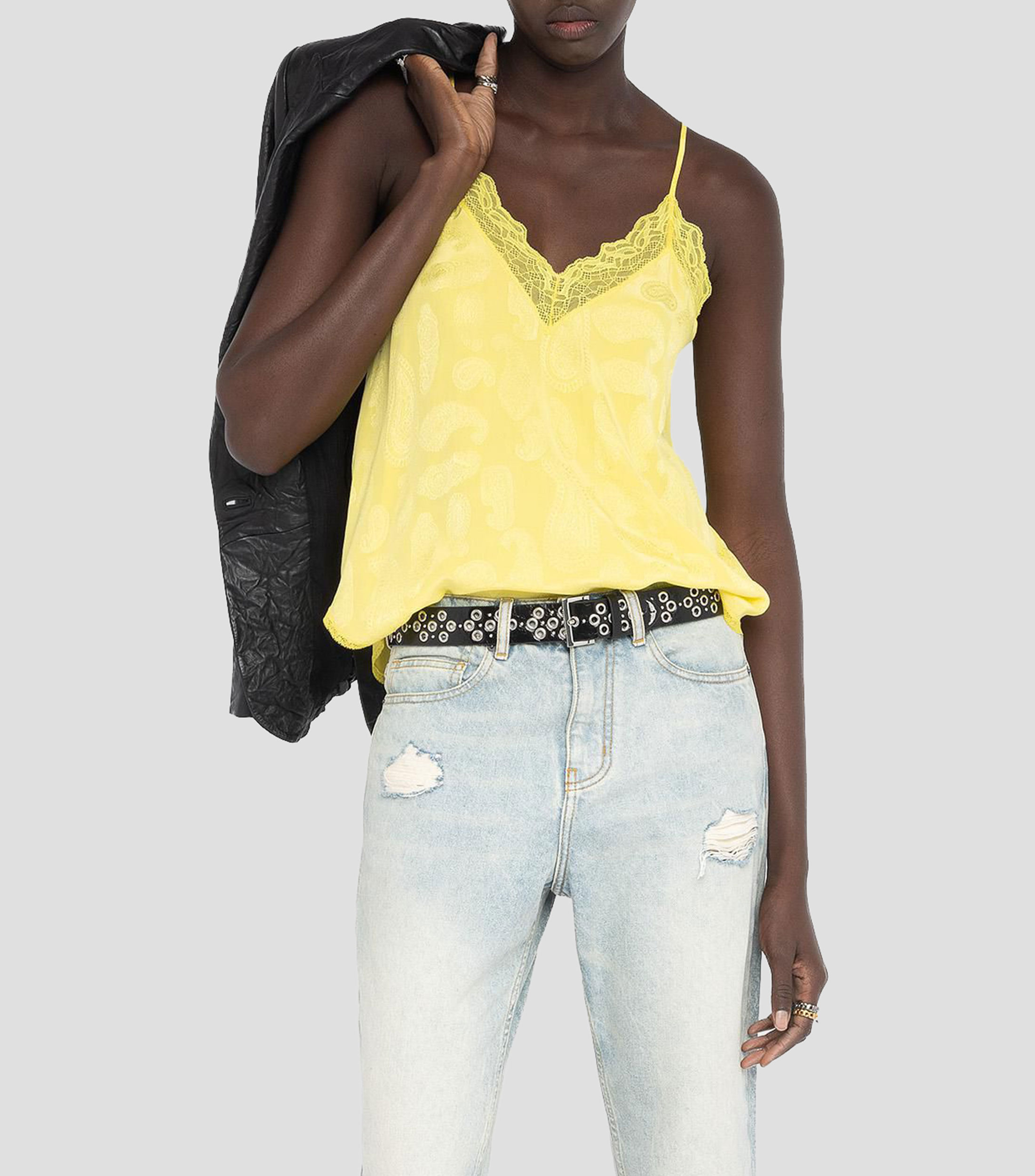 Blusa estampada sin mangas Mujer