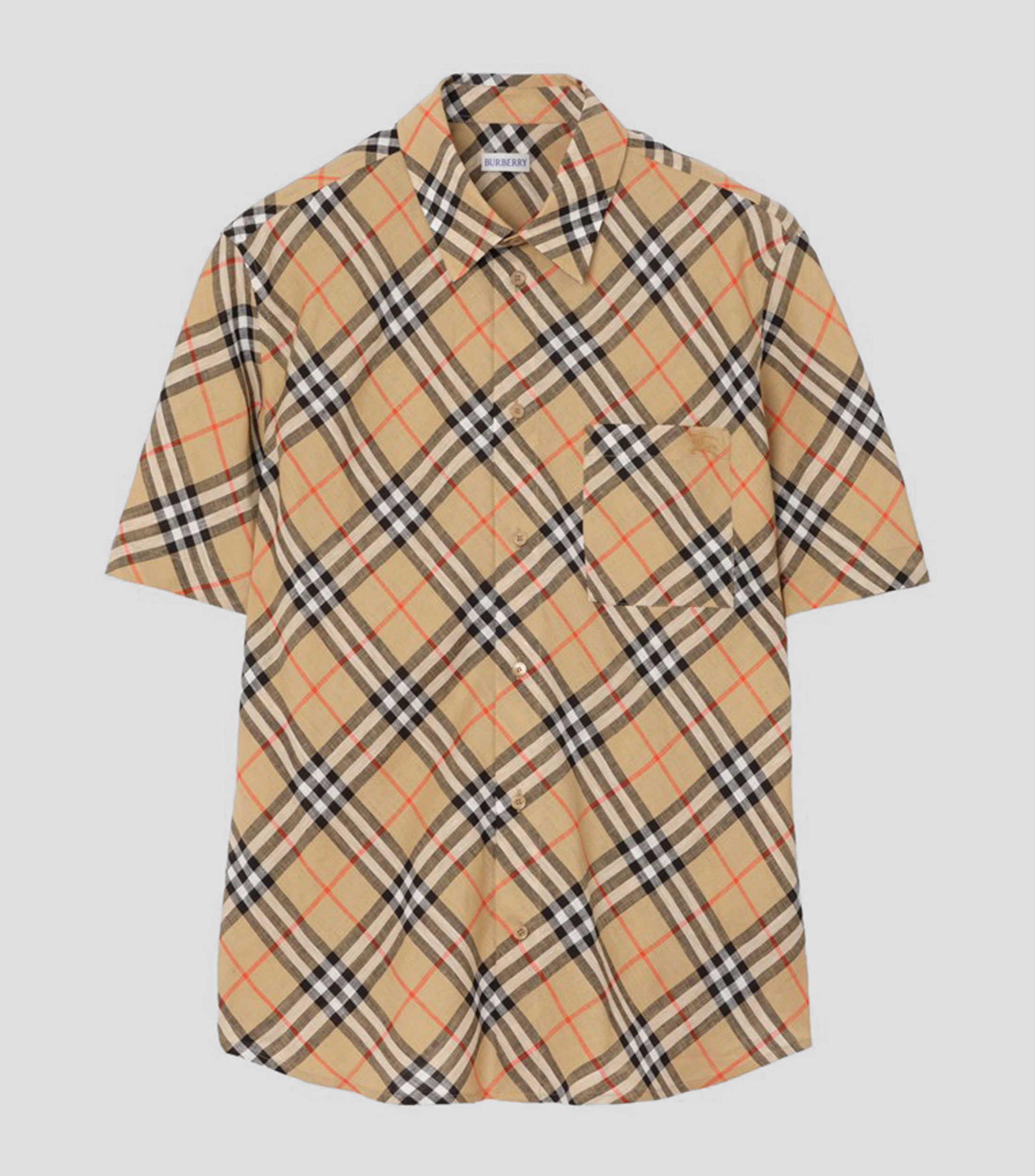 Camisa de cuadros manga corta Hombre