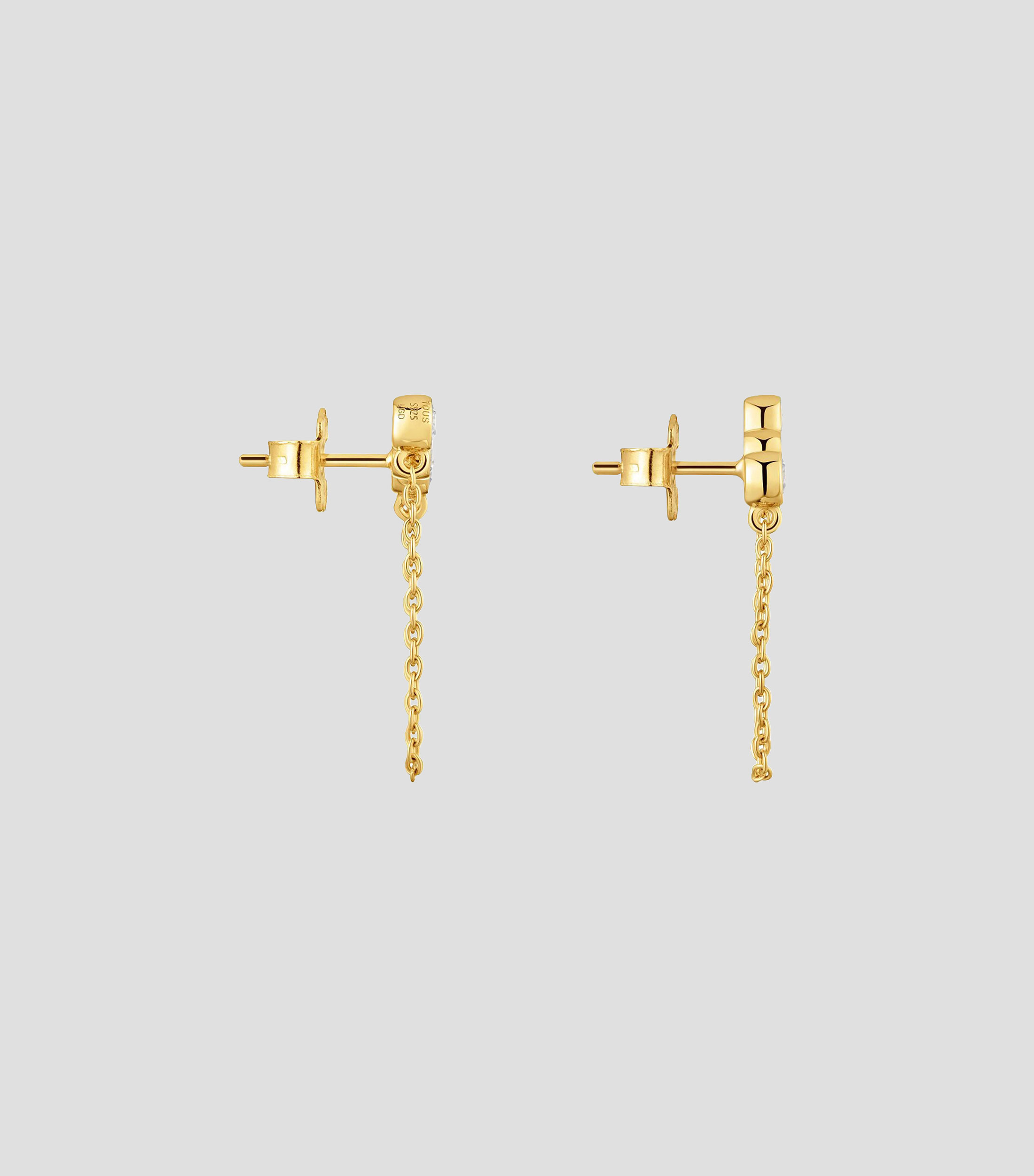 Aretes en Plata .925 con diamantes Straight Mujer