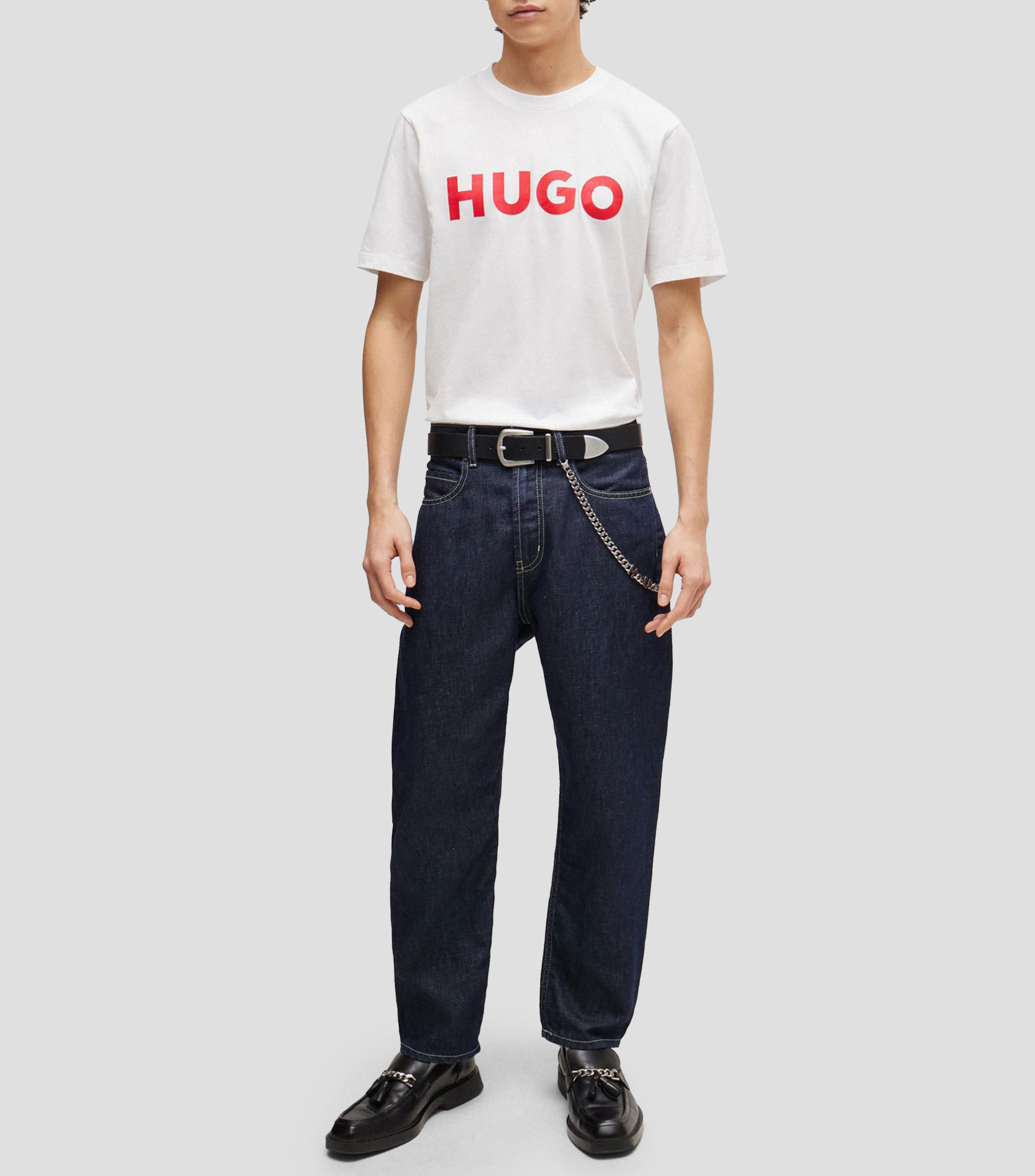 Playera regular fit en punto de algodón con logo estampado Hombre