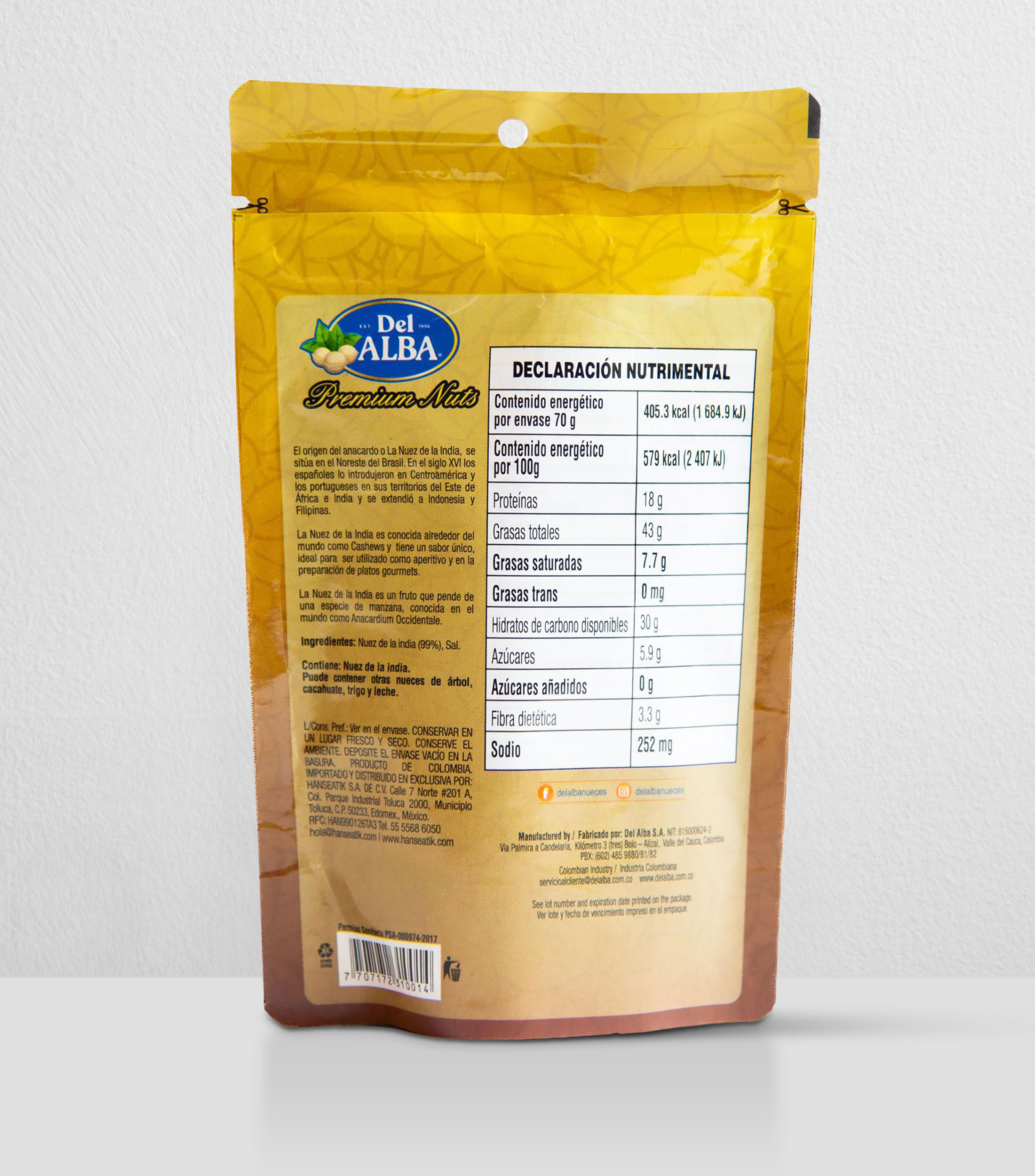 Nuez de la India con Sal, 70 g