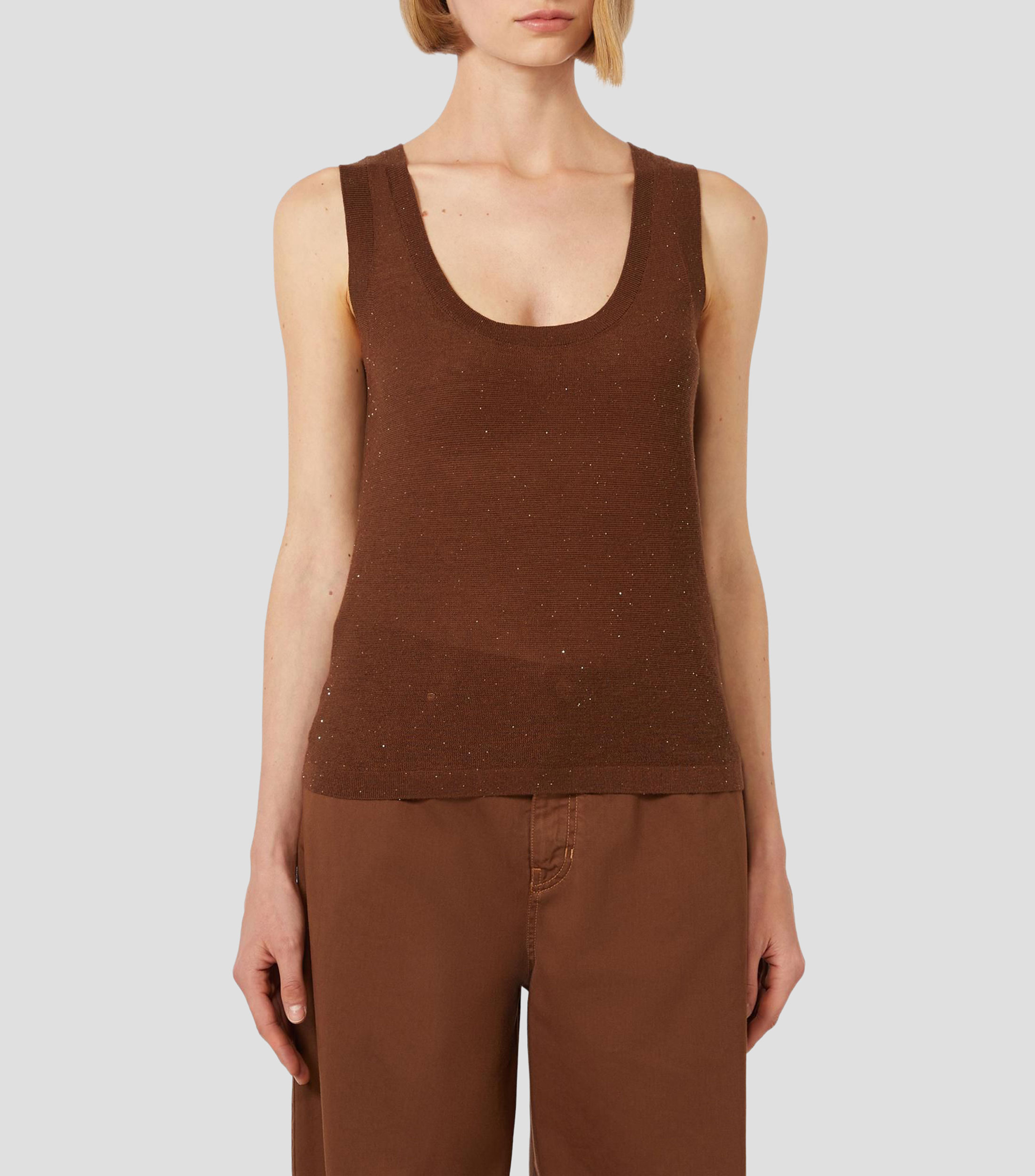 Blusa fantasía sin mangas Mujer