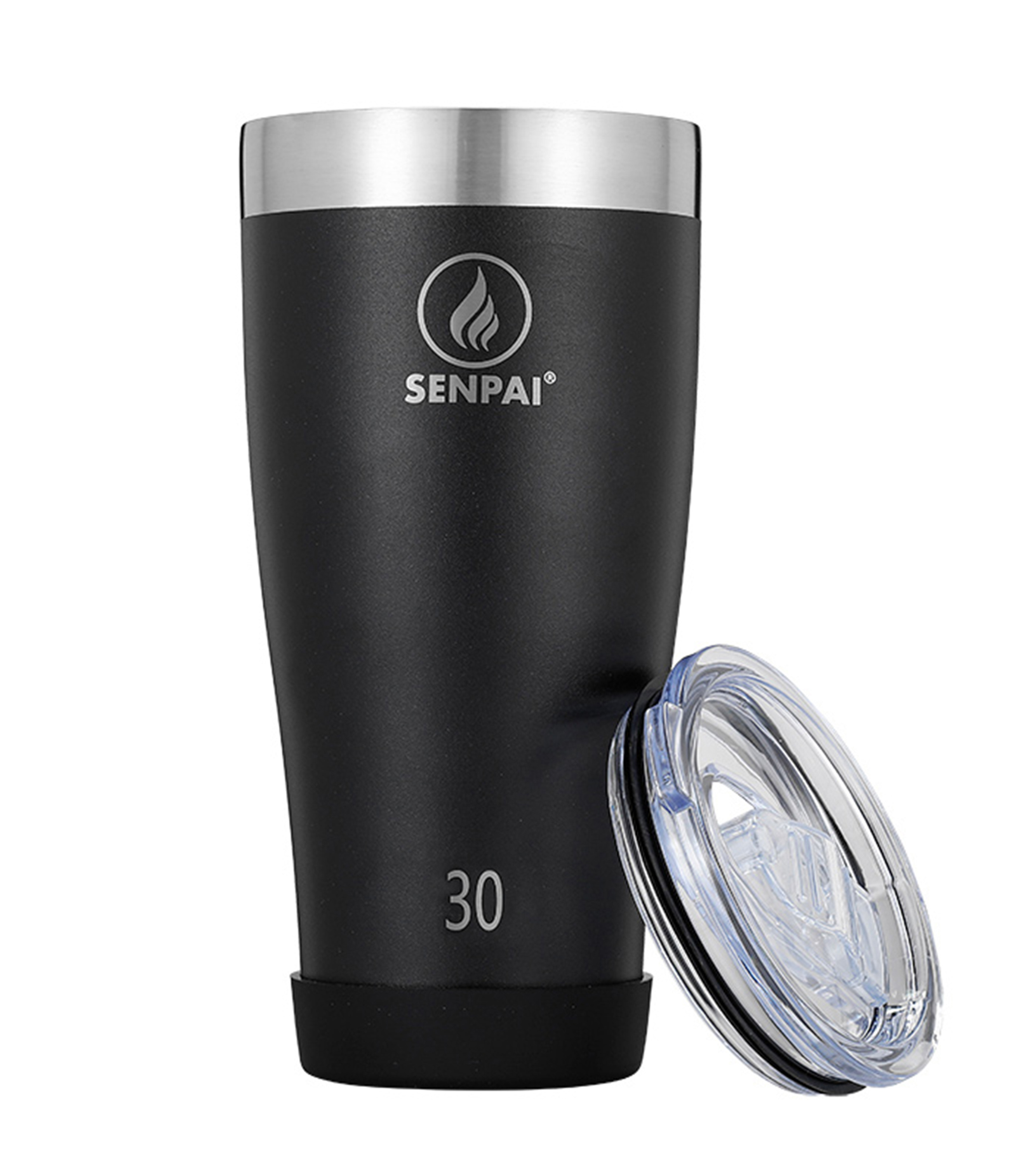 Senpai Vaso Con Tapa Negro 887Ml