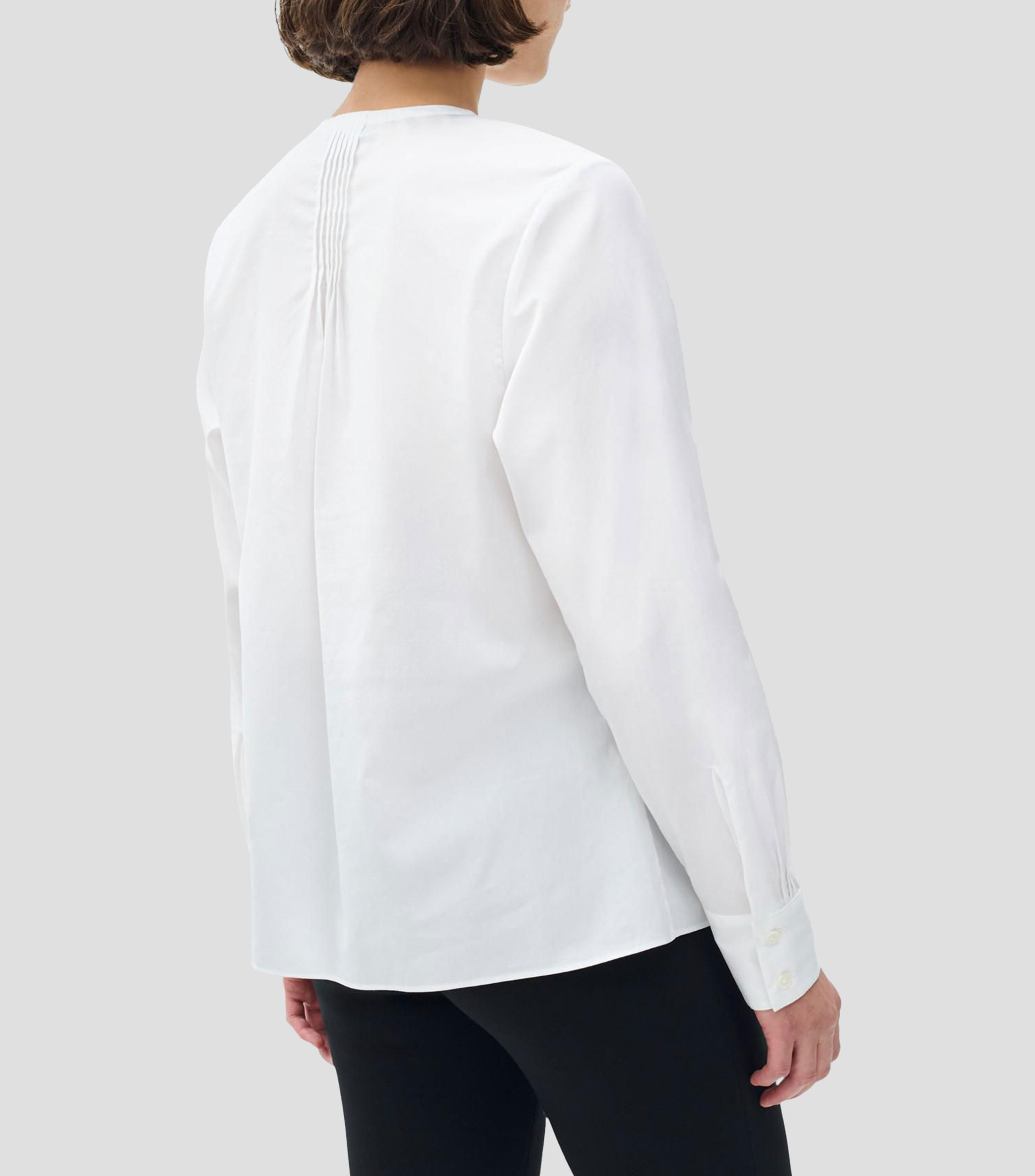Blusa lisa con manga larga Mujer