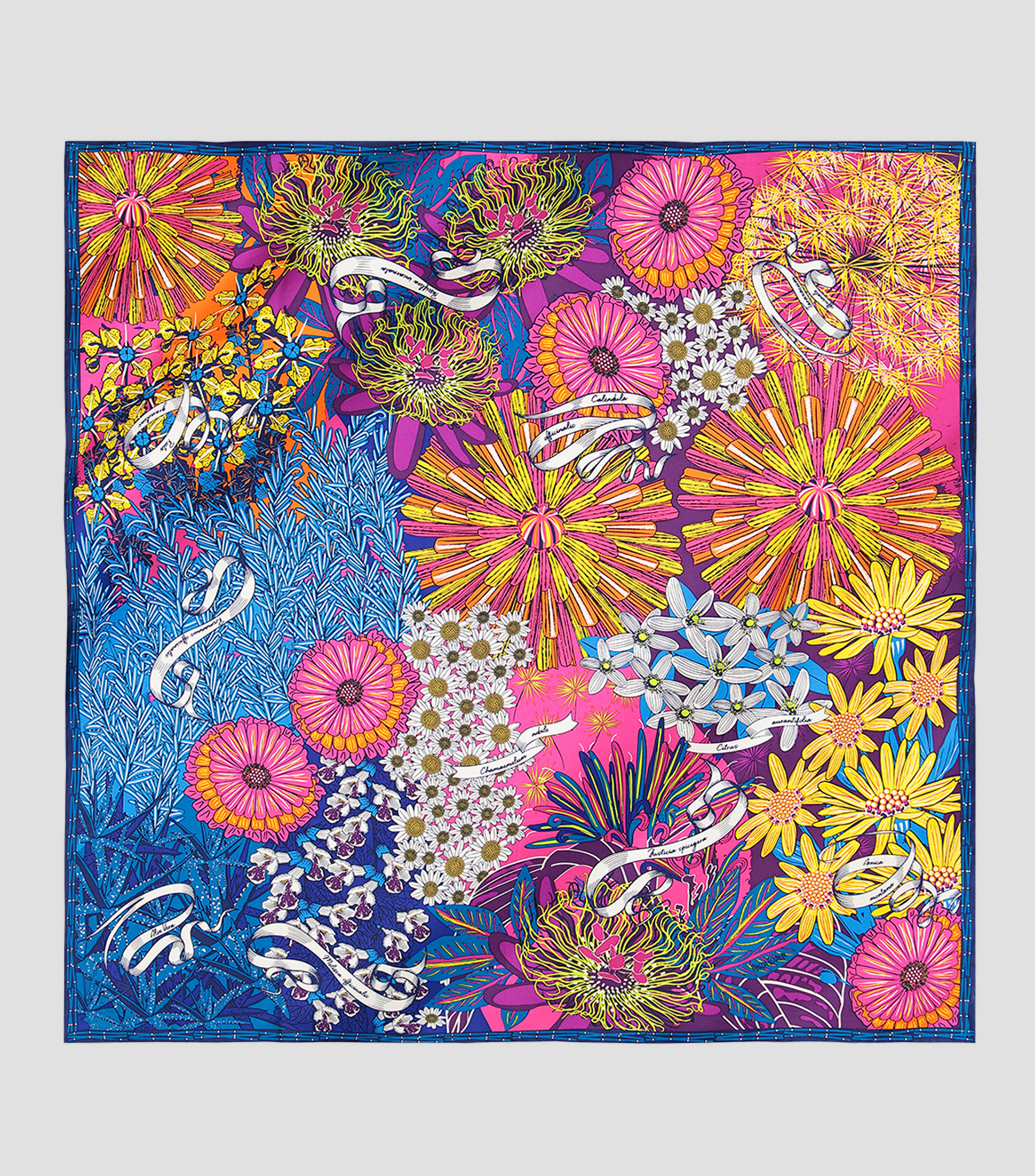 Mascada multicolor con flores Mujer