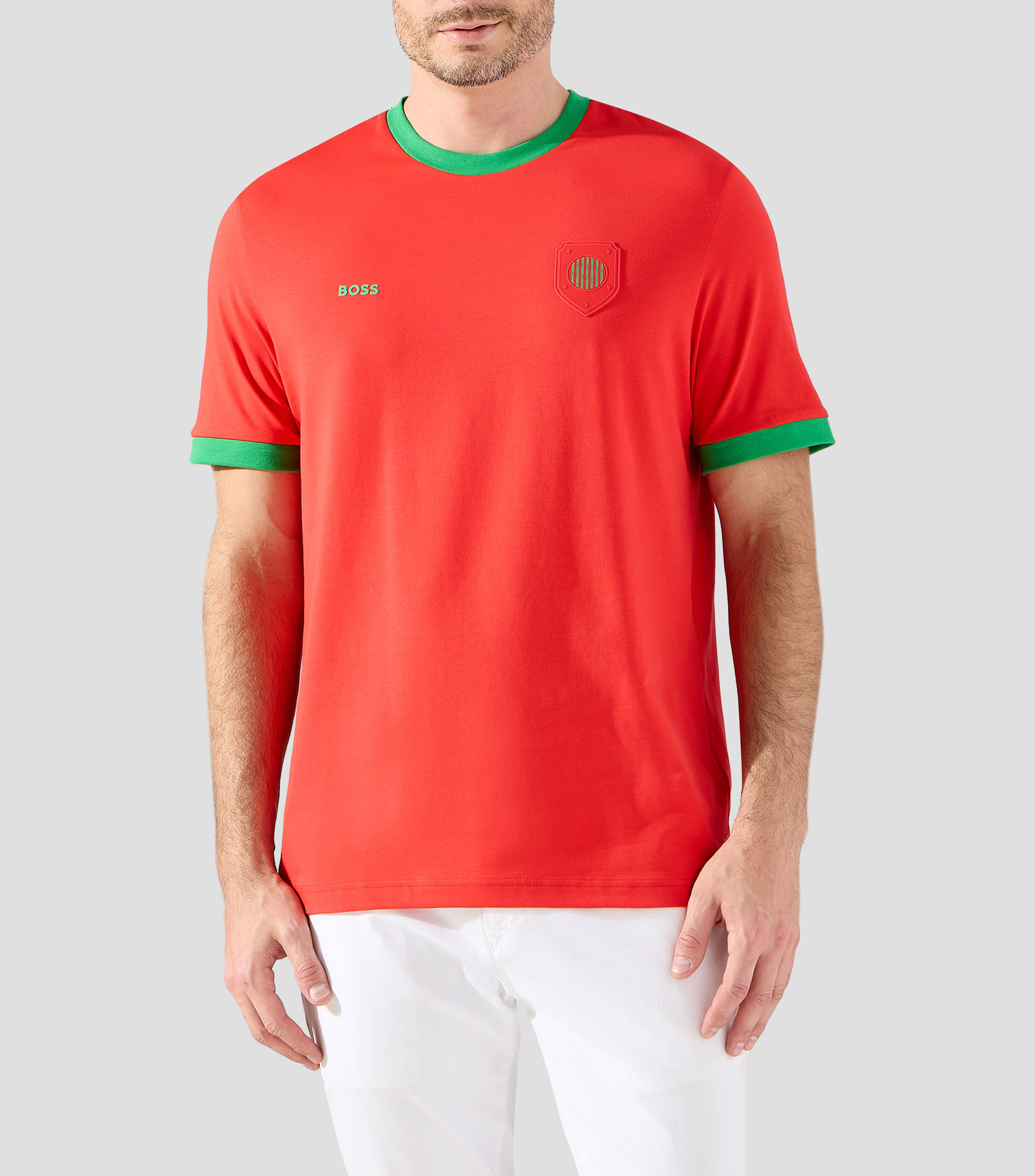 Playera cuello redondo manga corta sólida Hombre