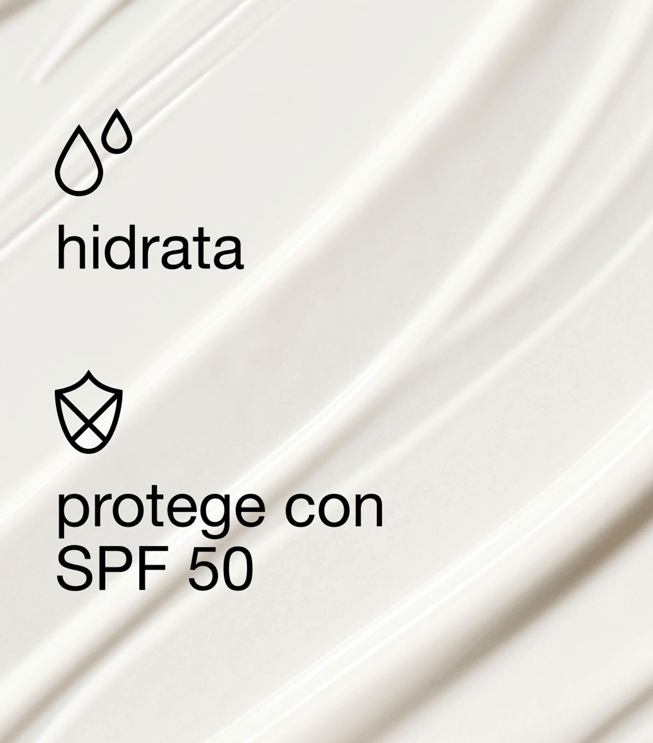 Crema facial hidratante con FPS 50, 75 ml