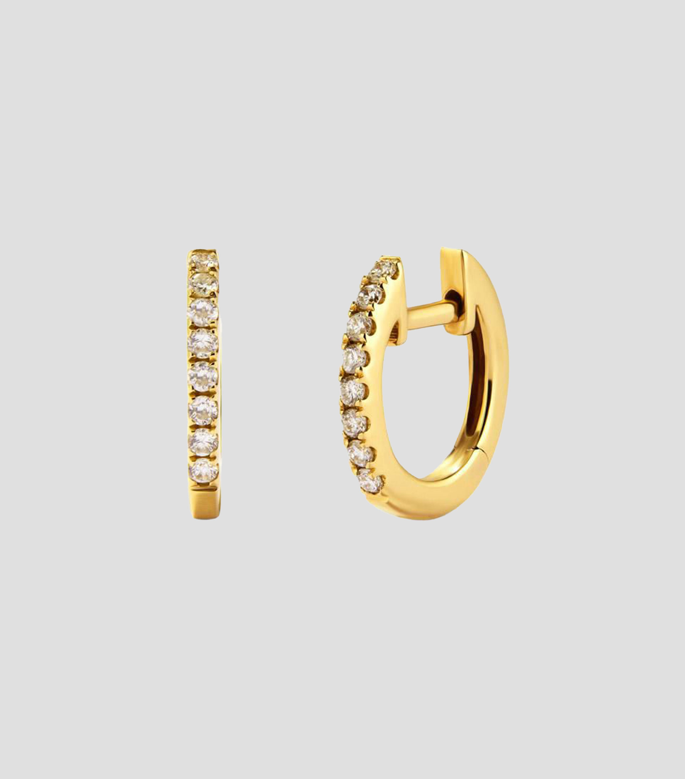 Aretes en Oro amarillo de 18 Kilates con diamantes Mujer