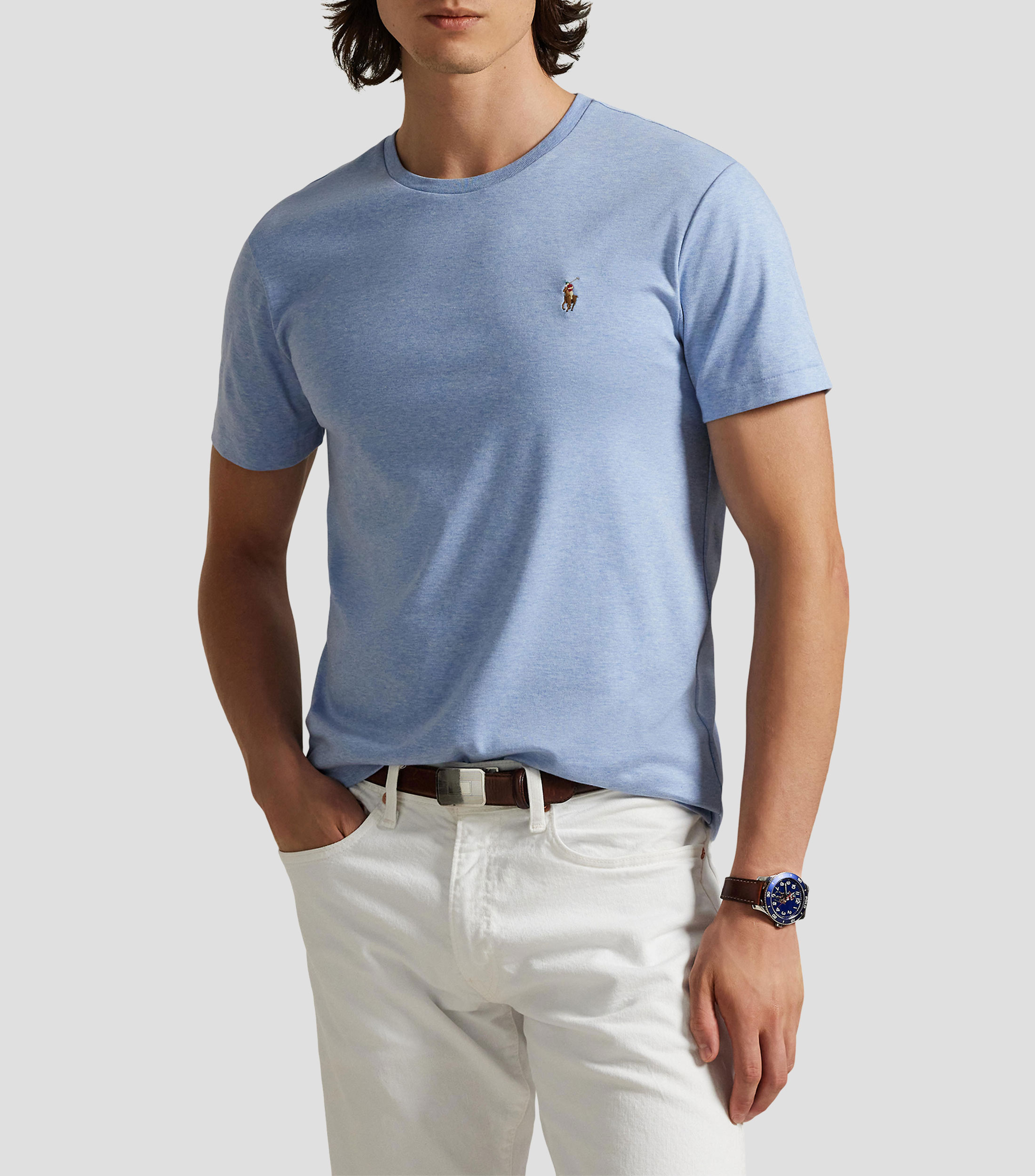 Playera cuello redondo manga corta lisa Hombre