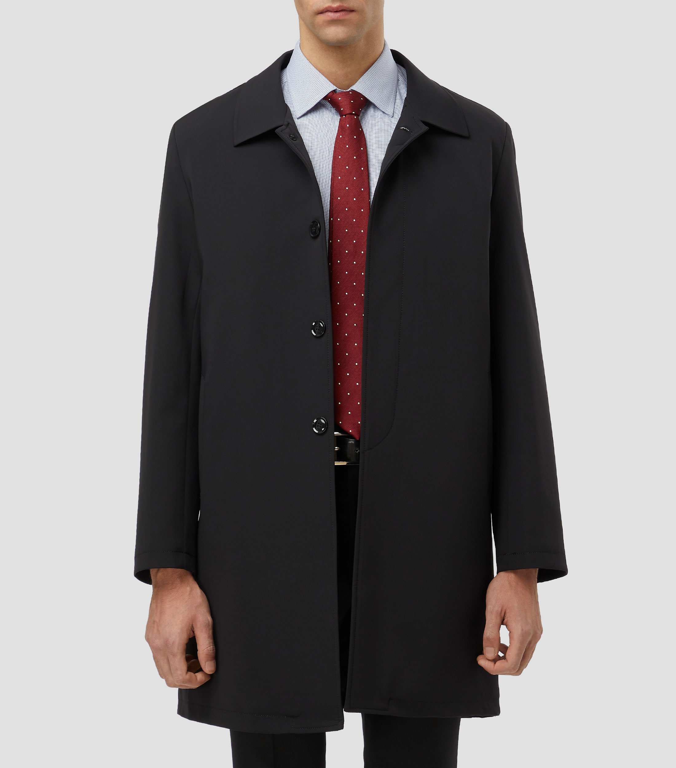 Gabardina tres cuartos con botonadura Hombre