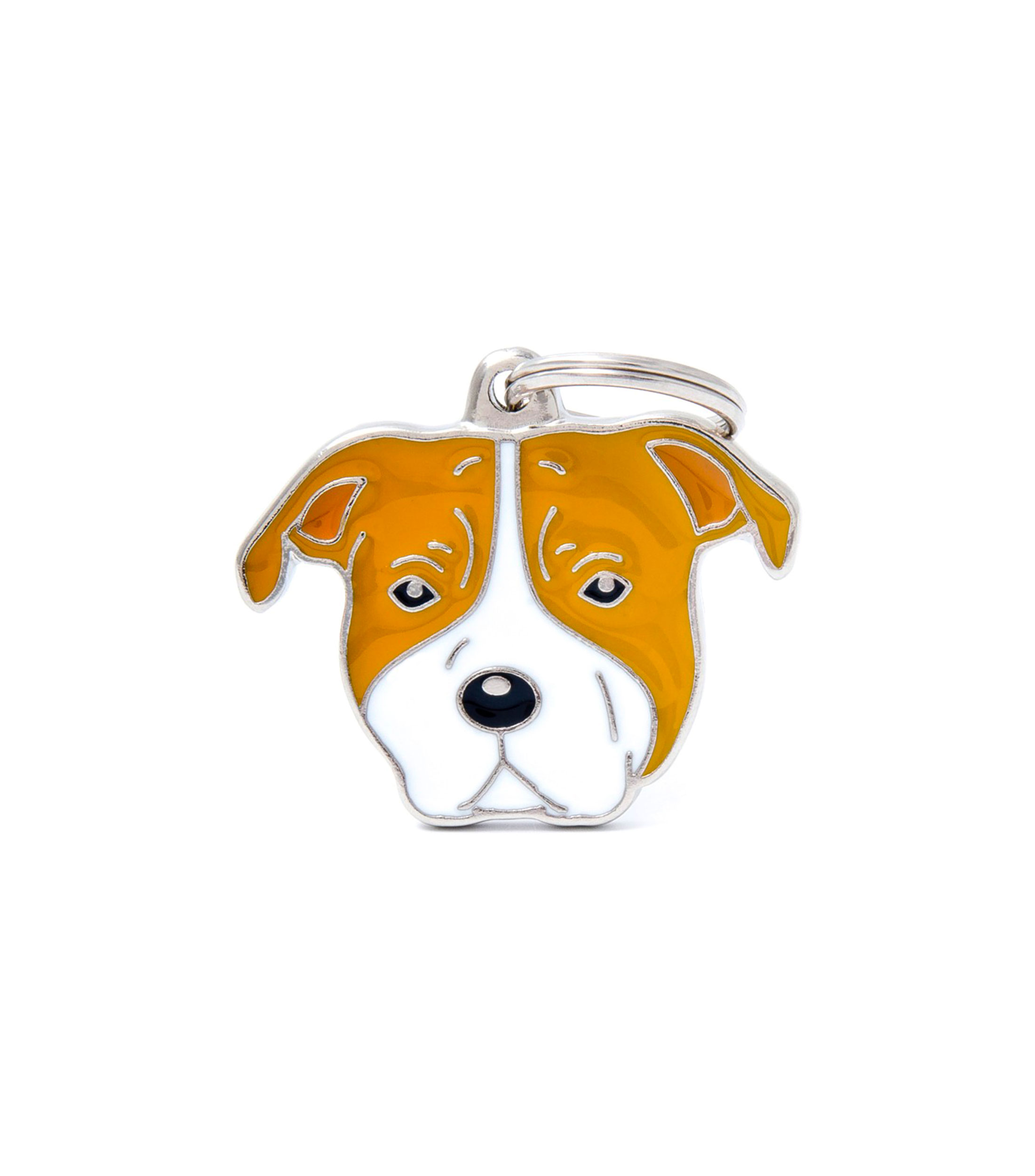 Placa para Mascota Friends Red and White Amstaff en metal