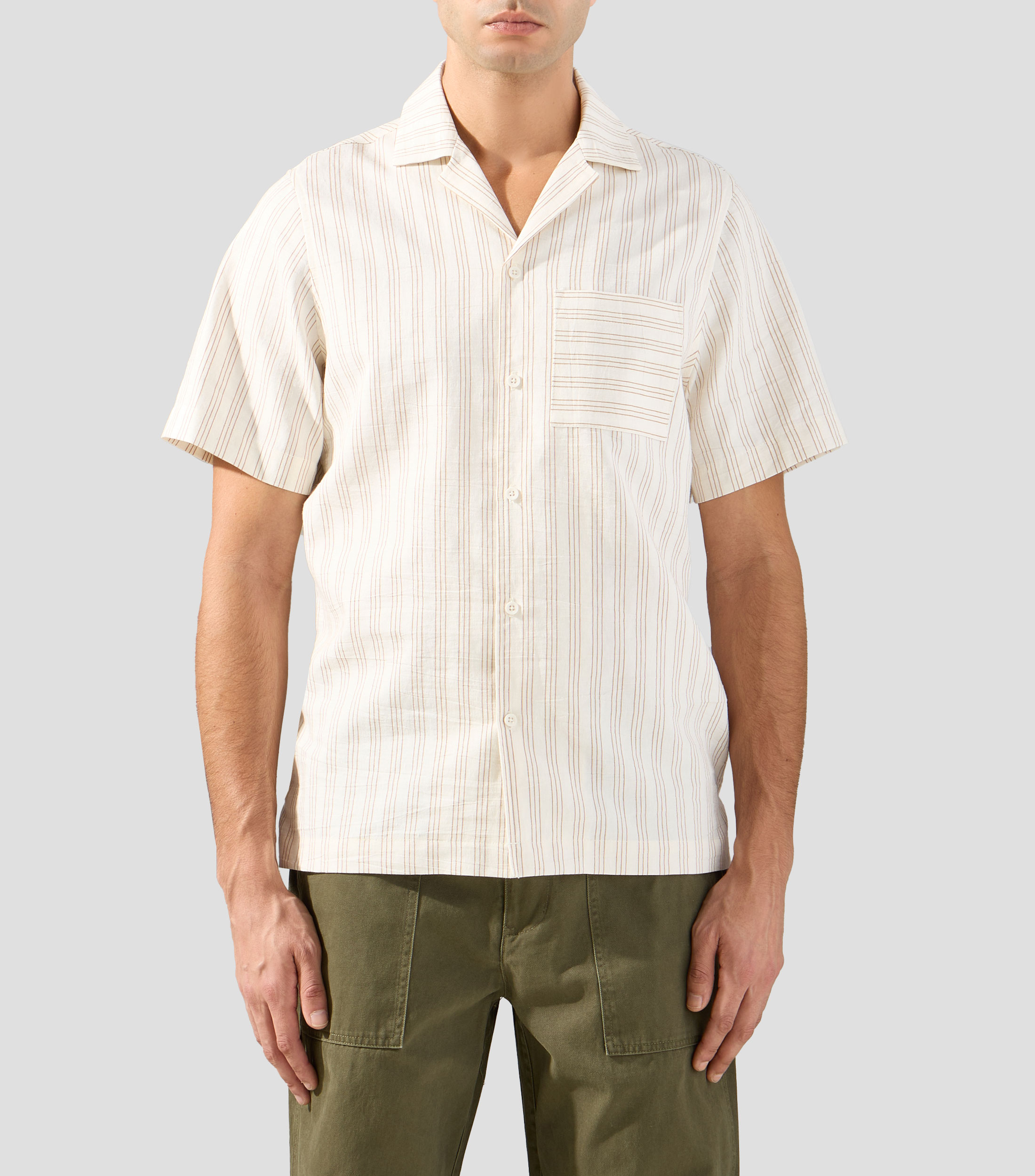 Camisa rayas manga corta Hombre