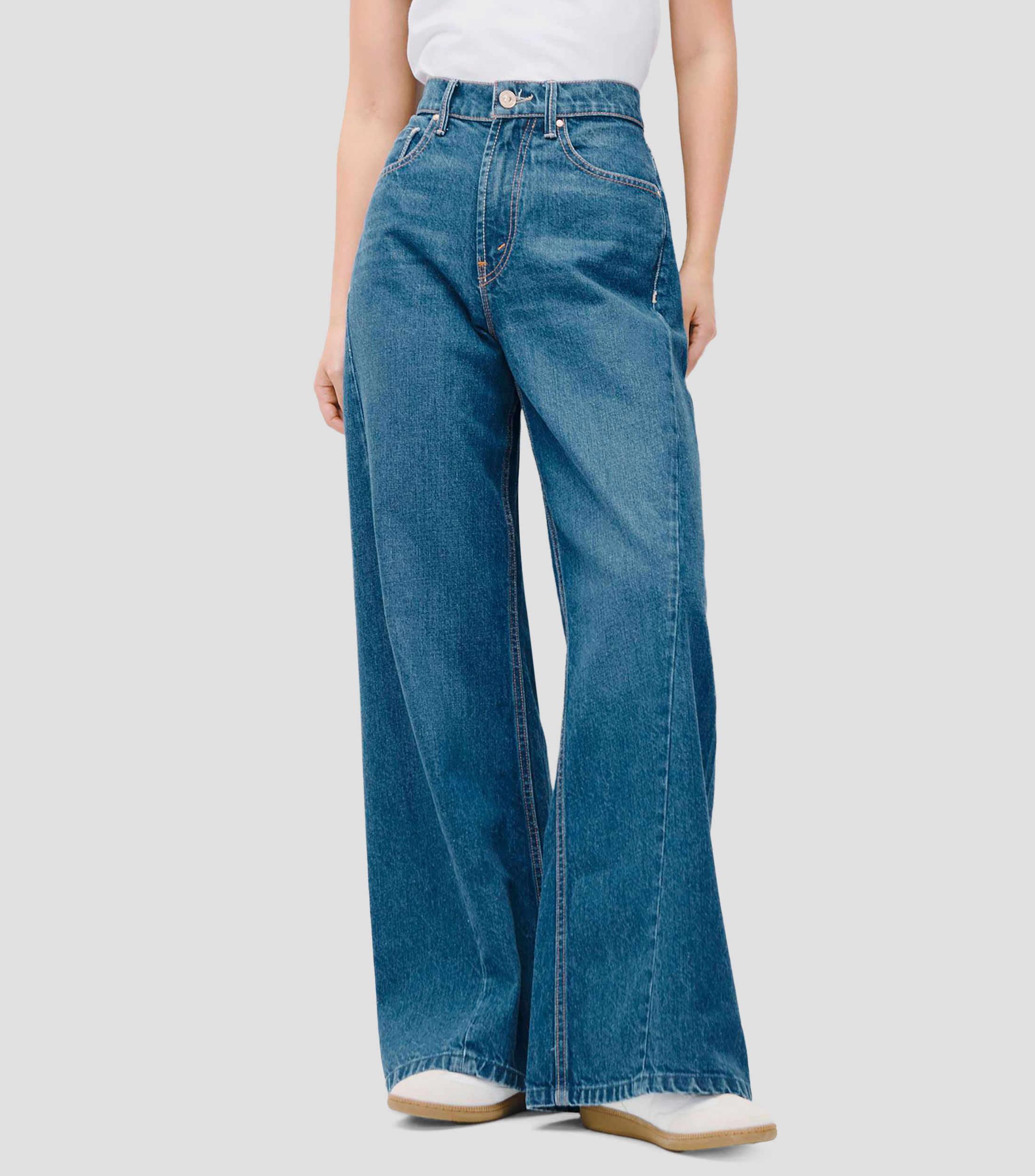 Jeans Wide Leg Tiro Alto Mujer