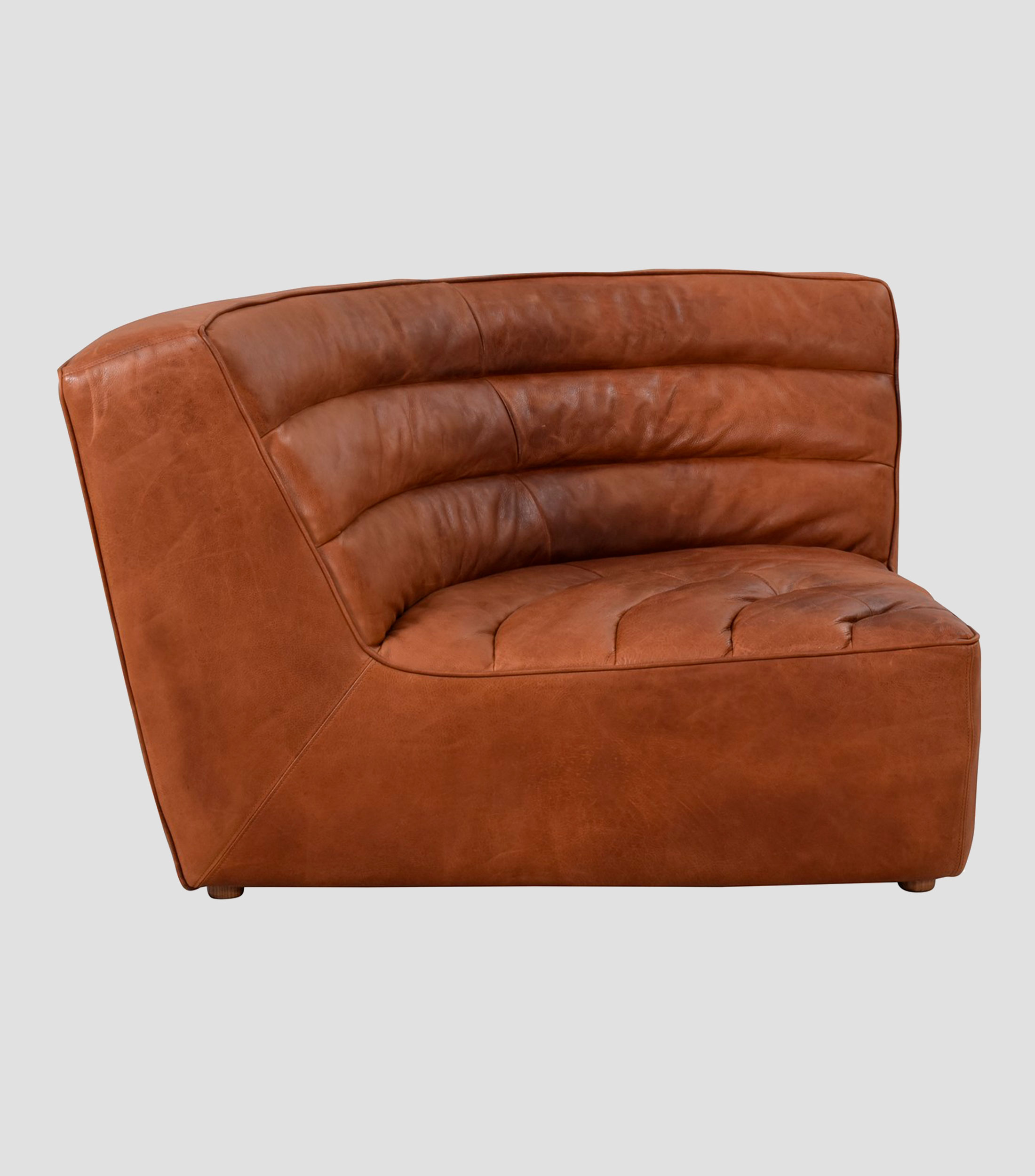 Sillón modular esquinero Shabby en cuero