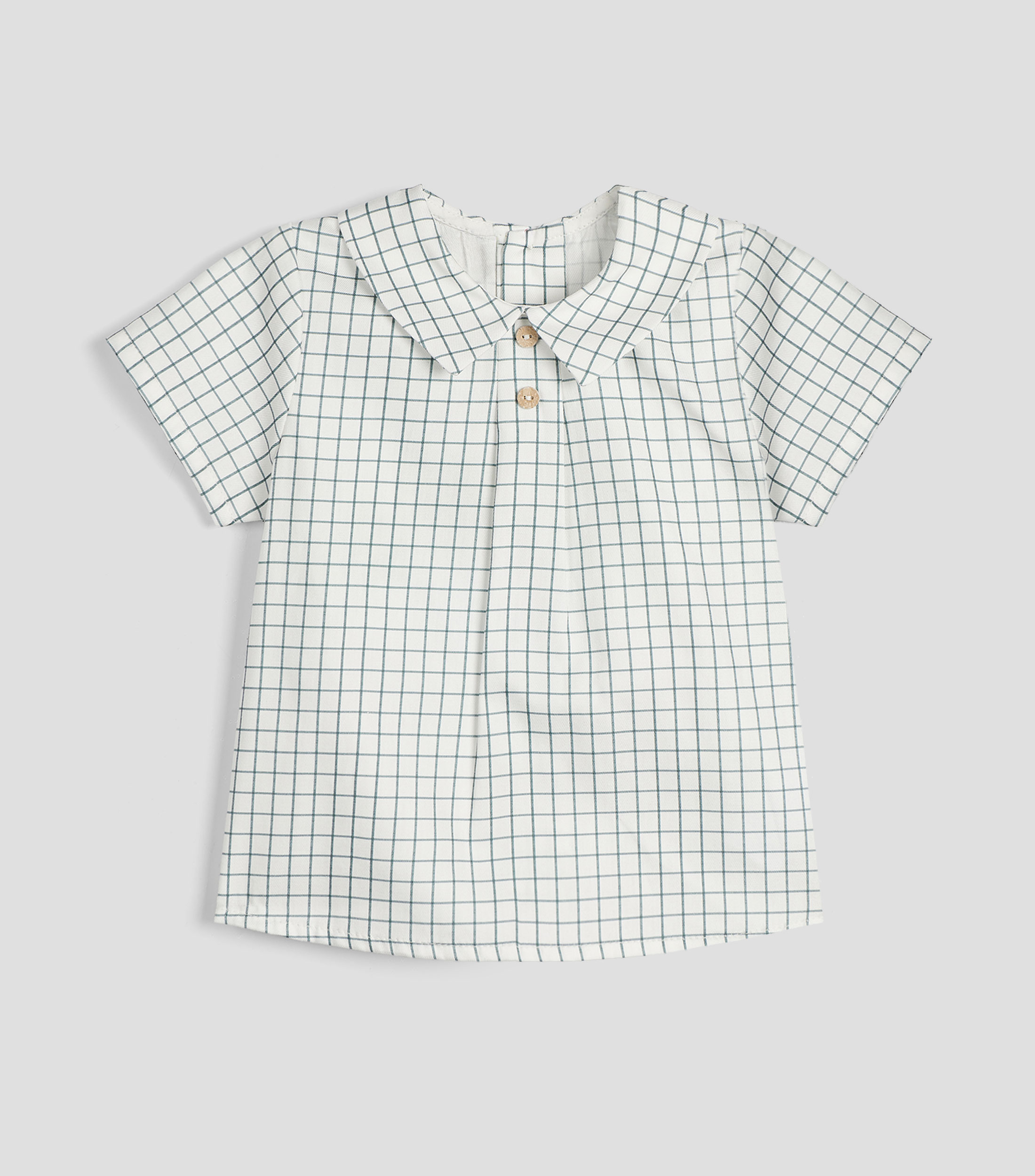 Camisa con cuadros manga corta Bebé