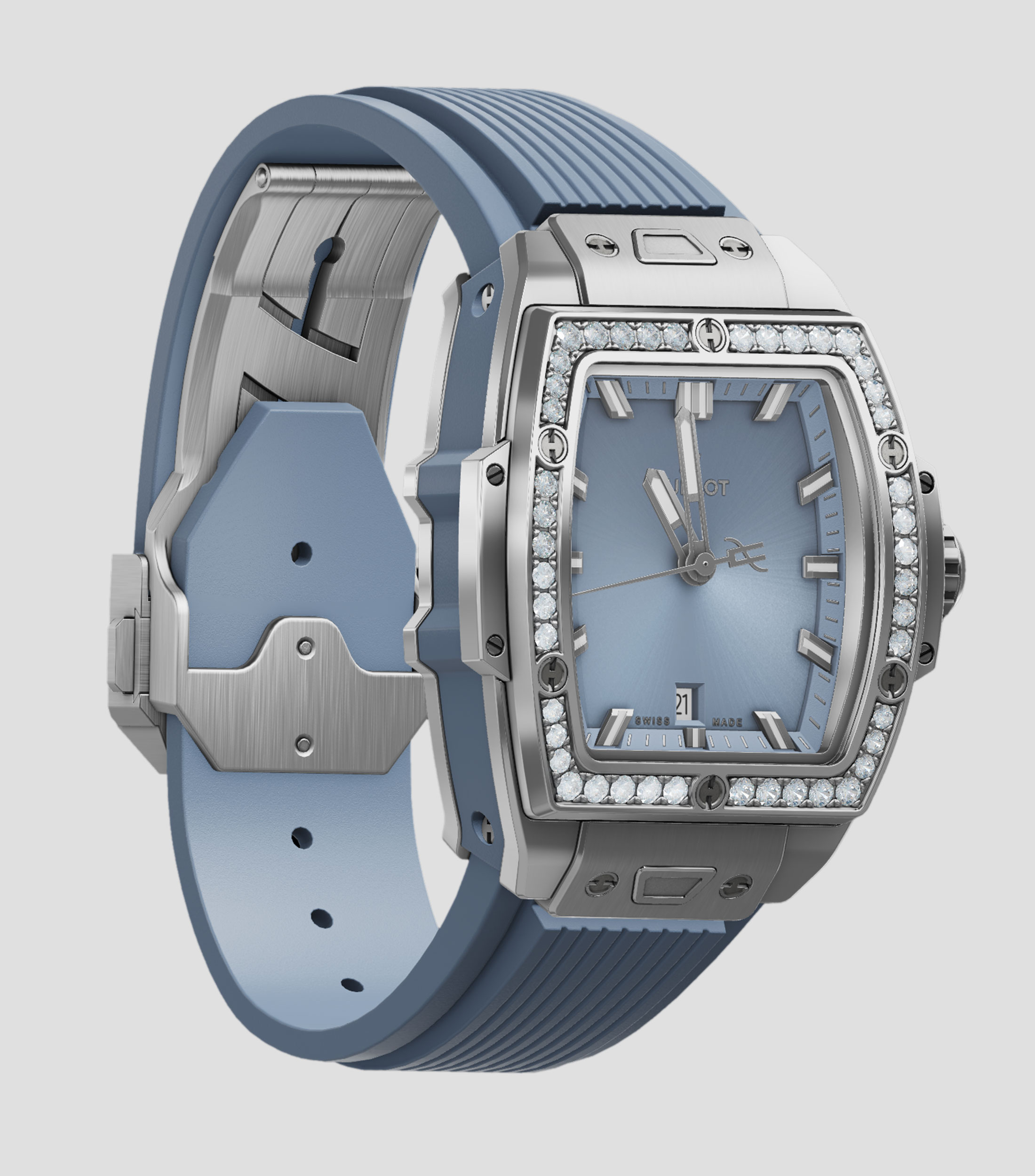 Reloj Unisex Spirit of Big Bang Steel Coal Blue Diamonds casual plateado