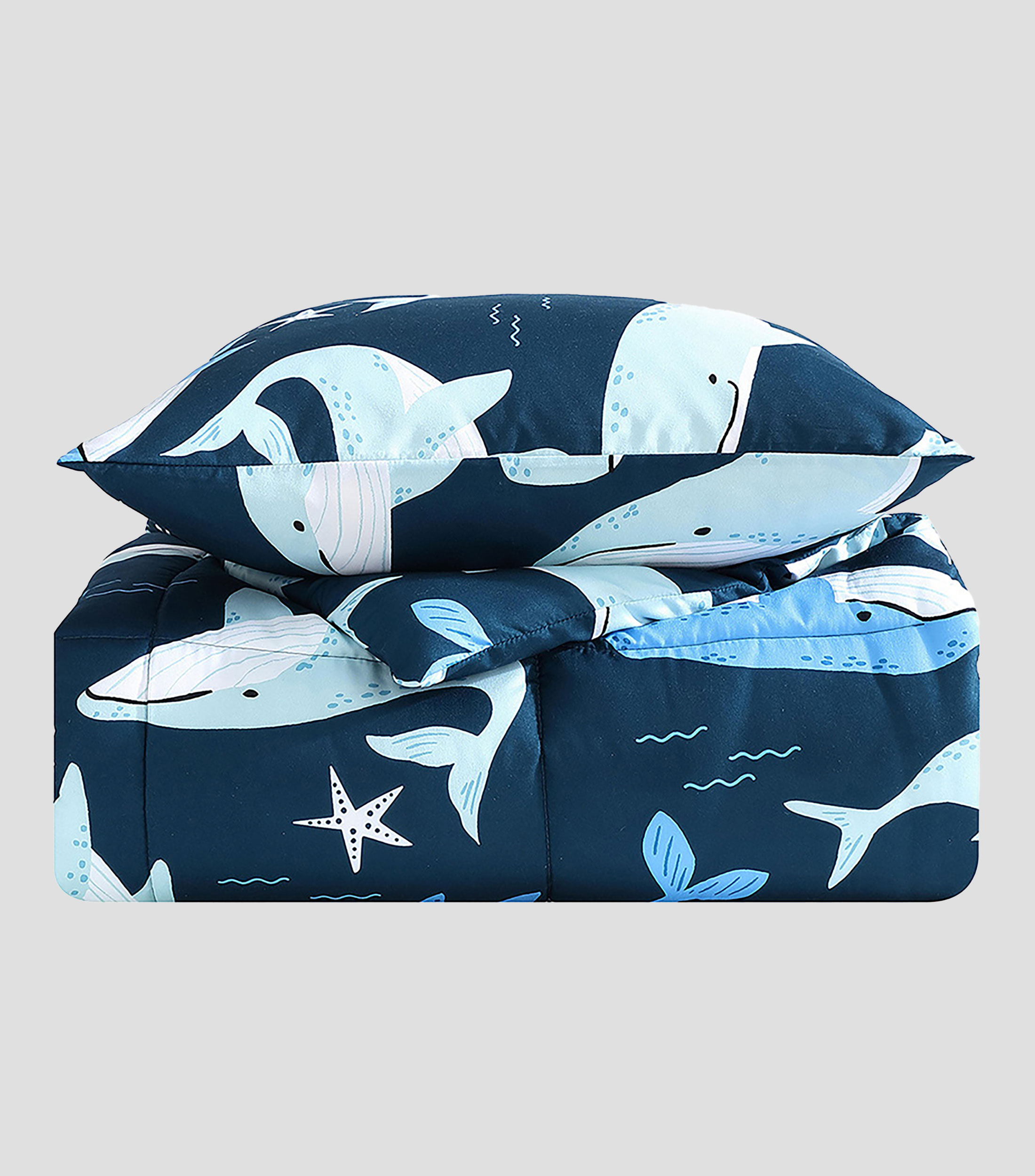 Juego de Edredón Individual Finnian Whales Azul