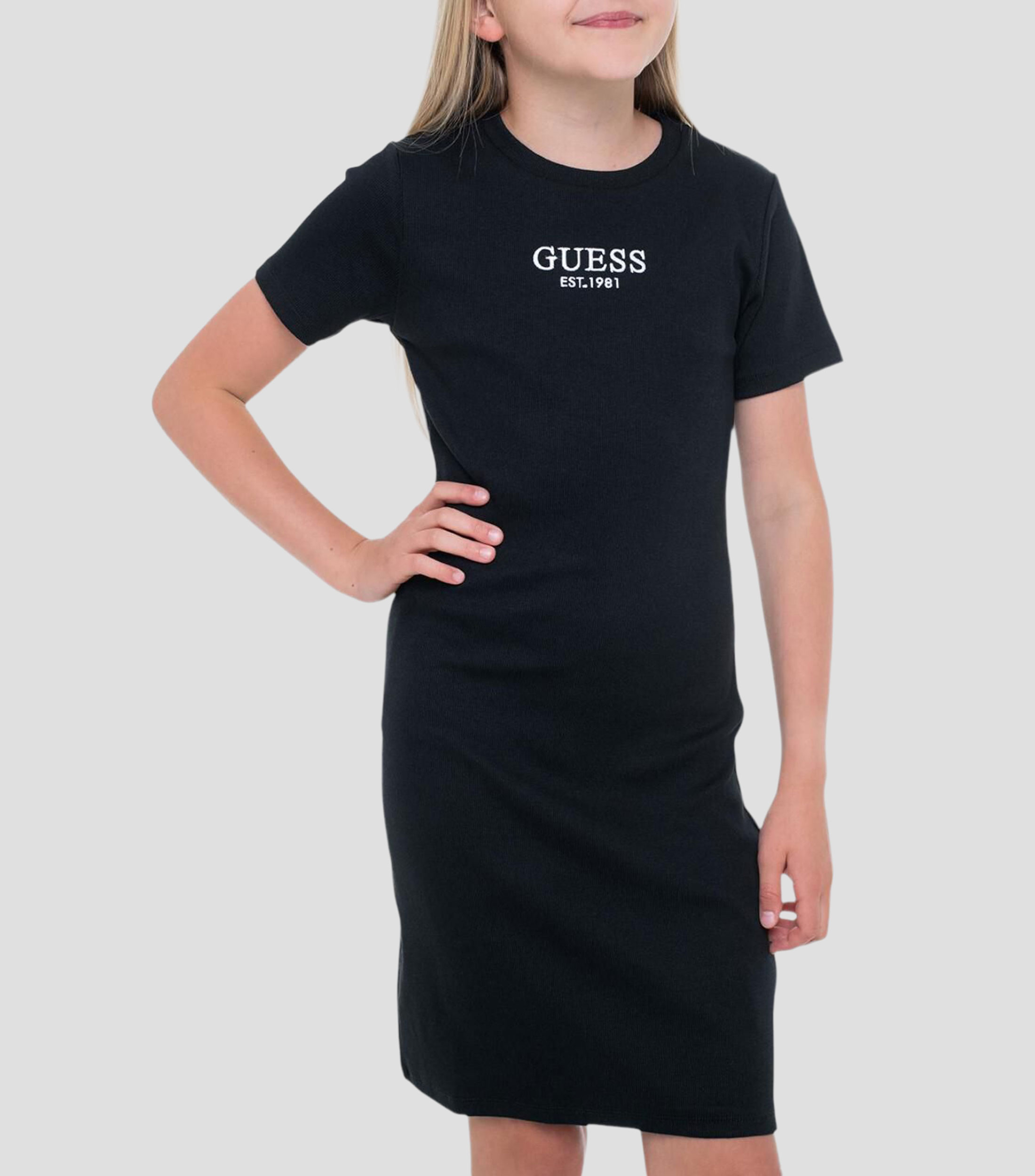 Vestido corto negro liso Niña