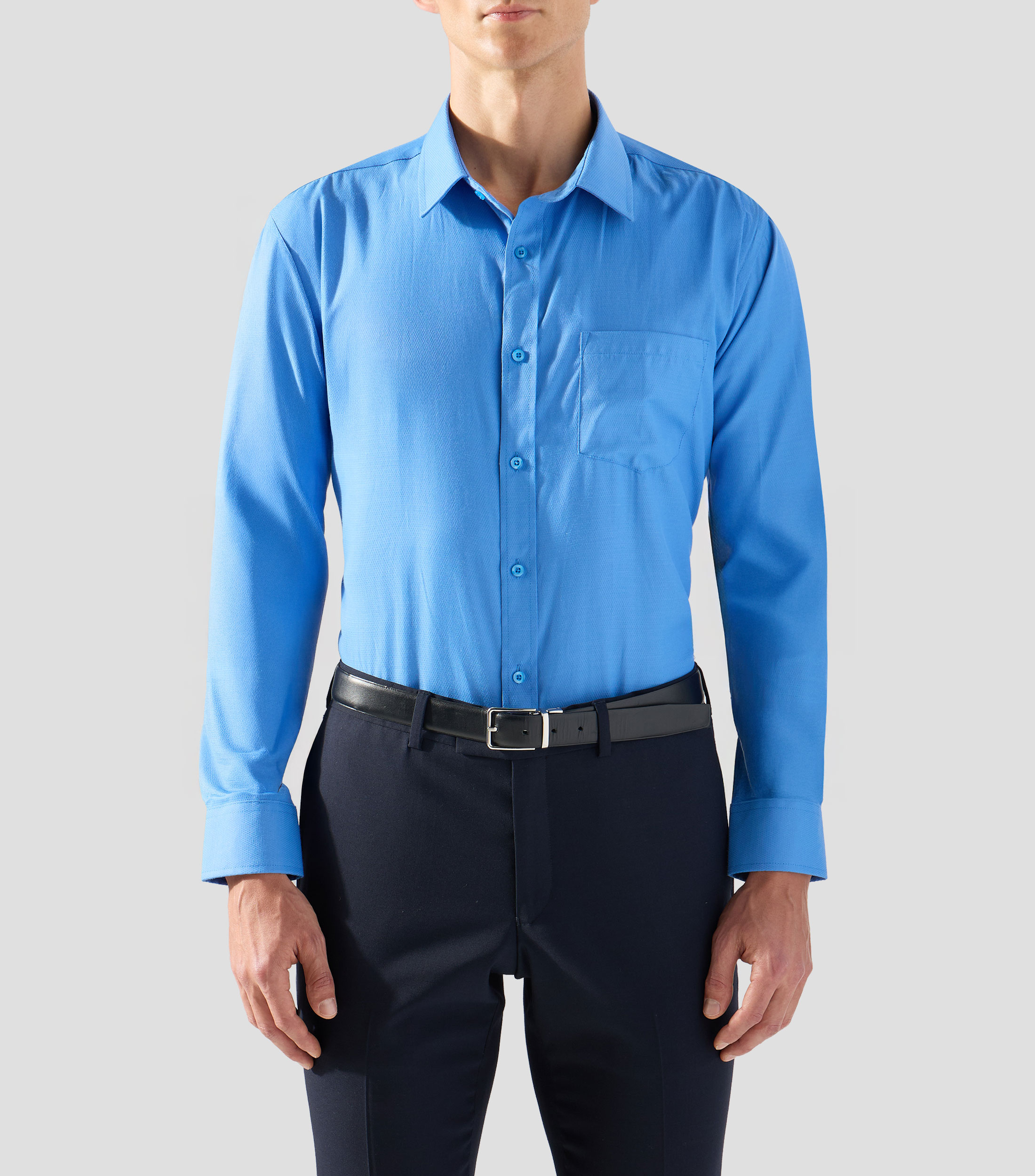 Camisa lisa manga larga Hombre