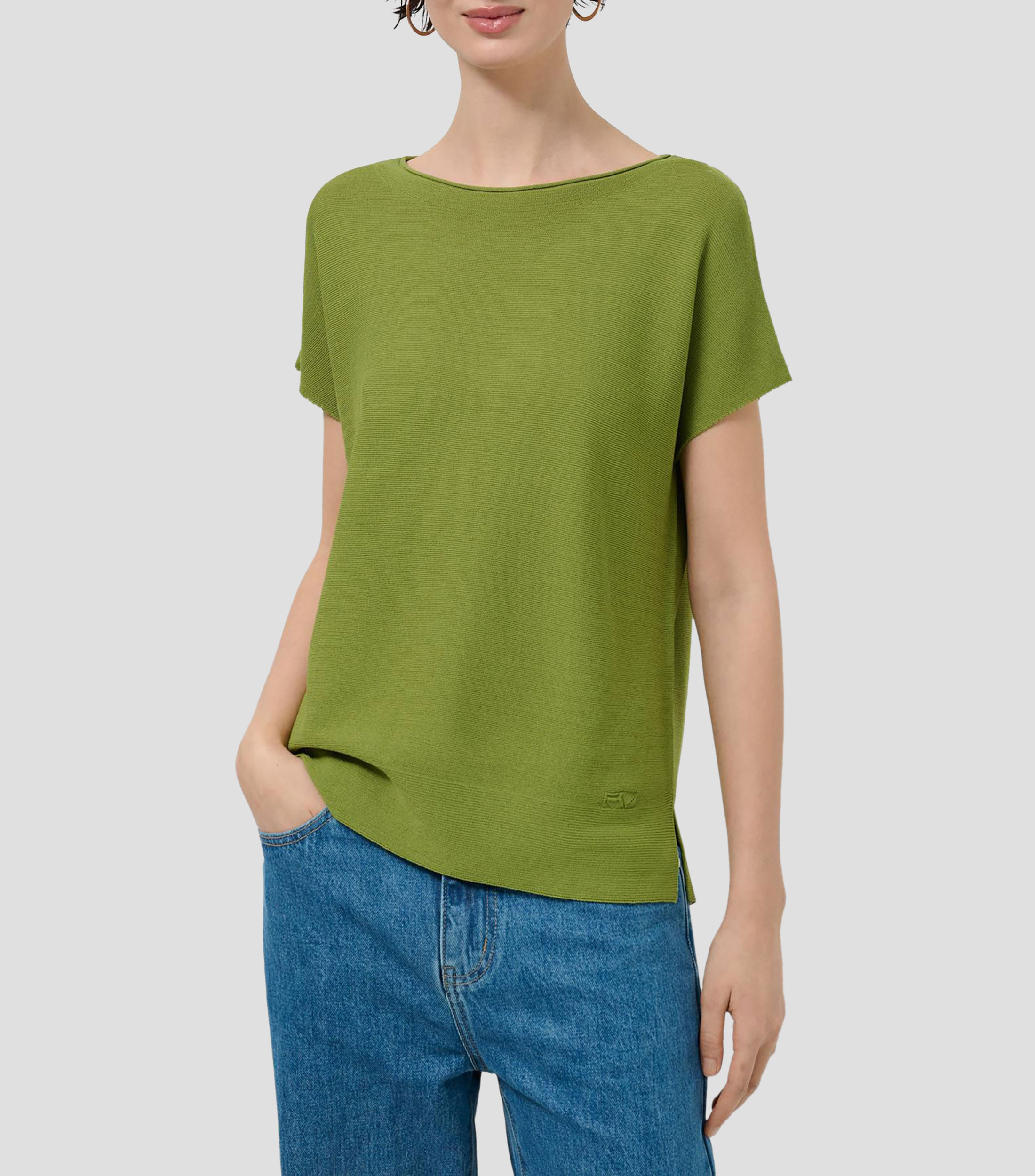 Playera cuello barco manga corta lisa Mujer