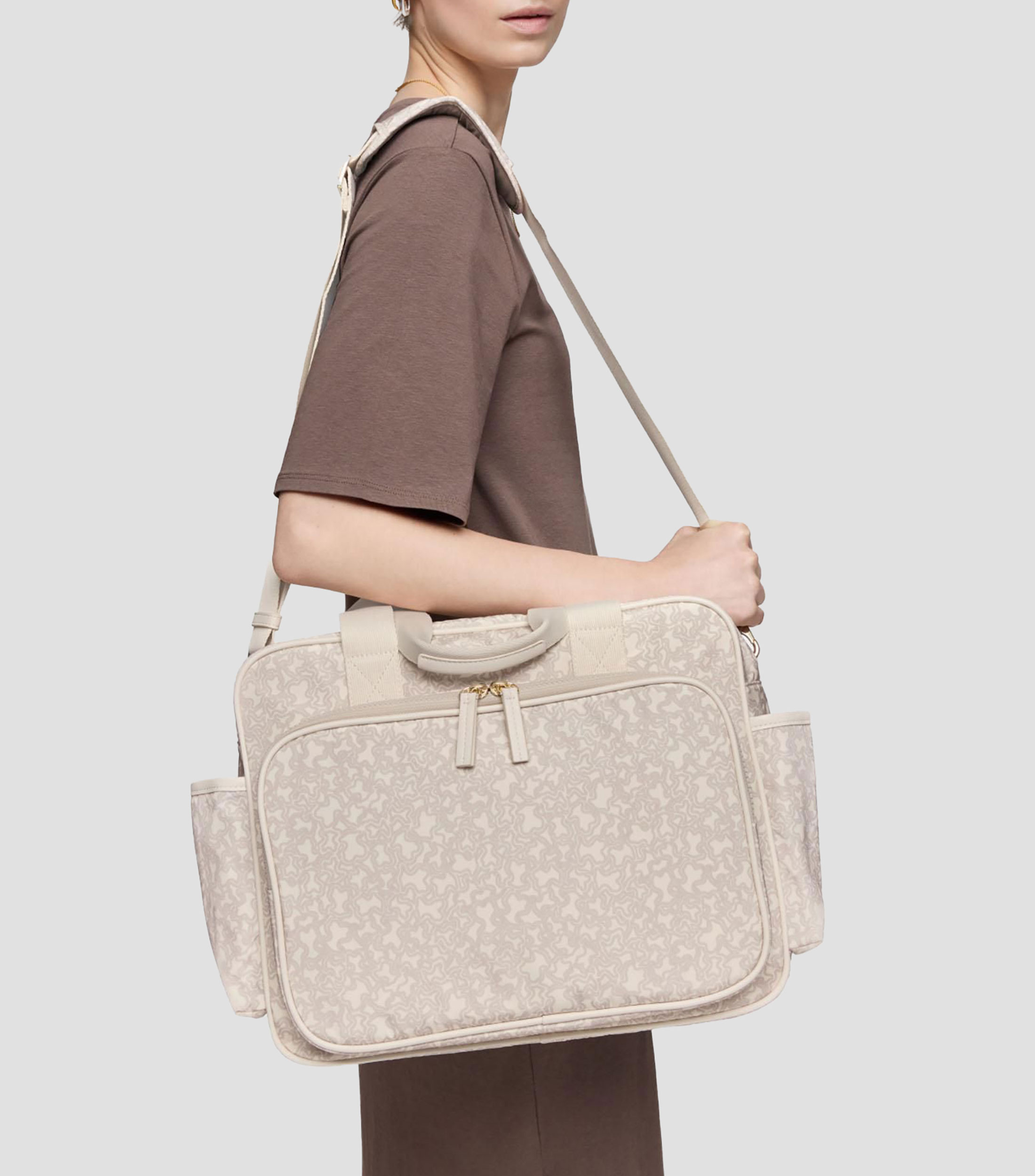 Pañalera tote Kaos Mini Lines Soft estampada