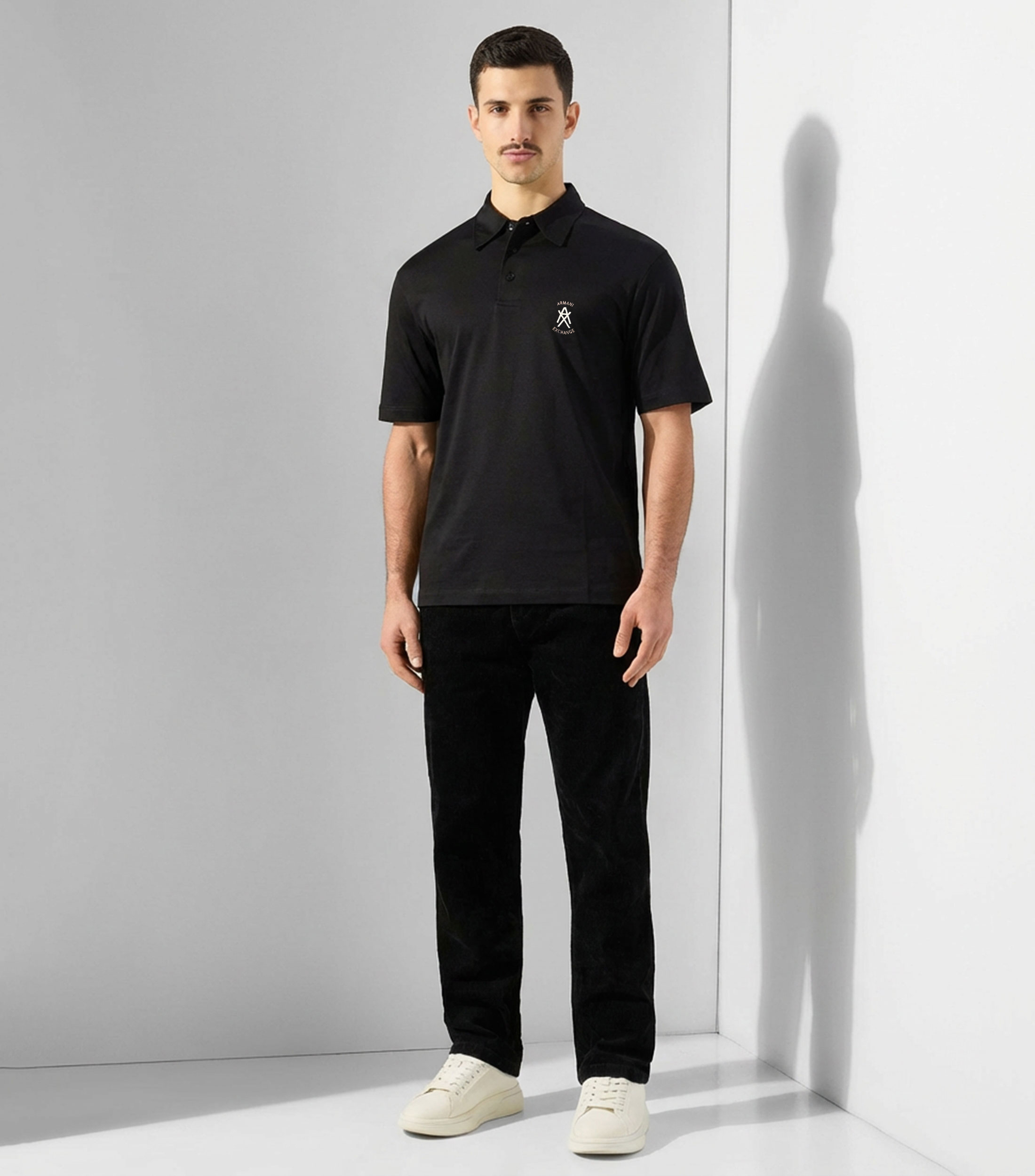 Playera tipo polo manga corta lisa Hombre