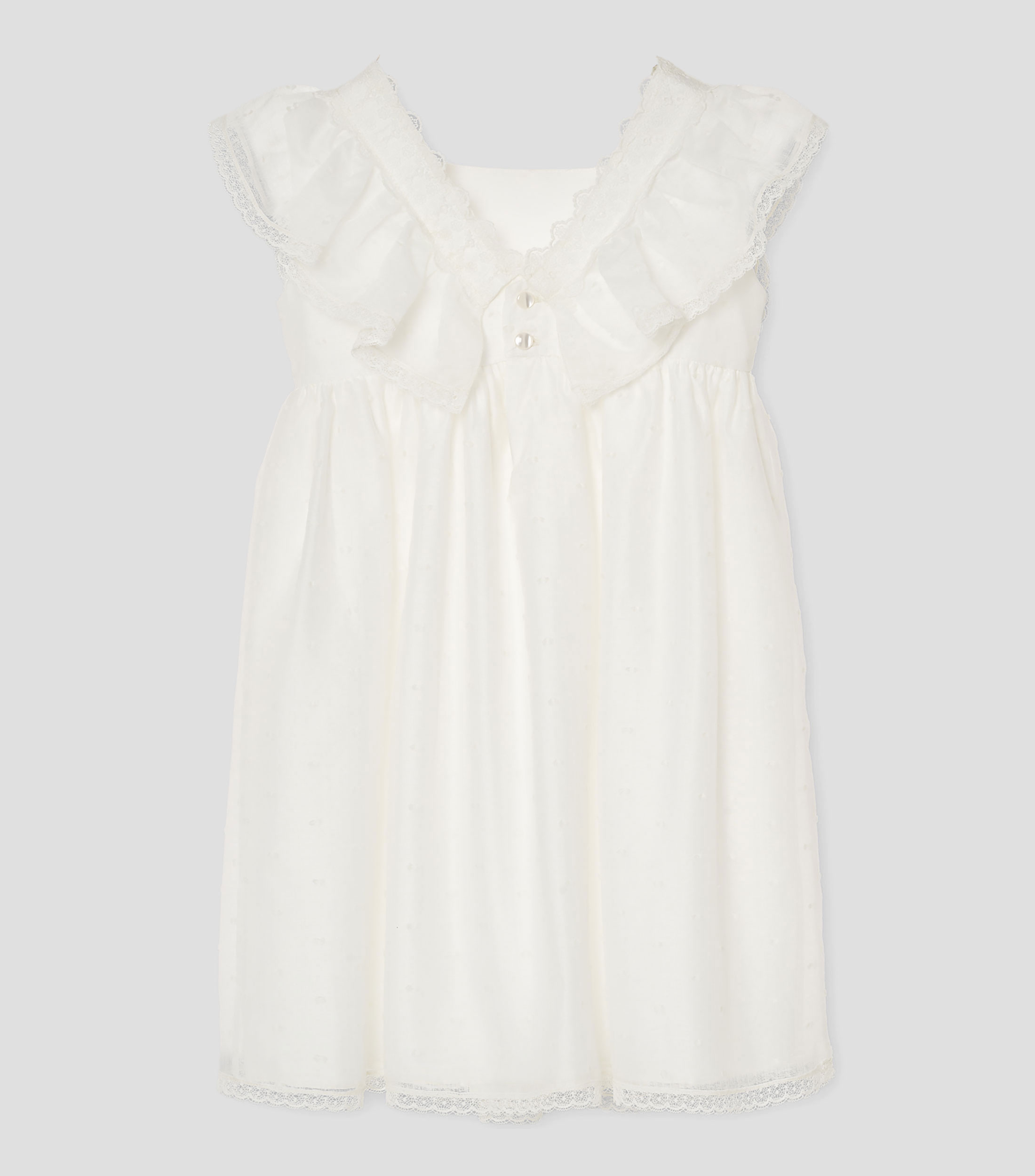 Vestido liso manga corta Niña