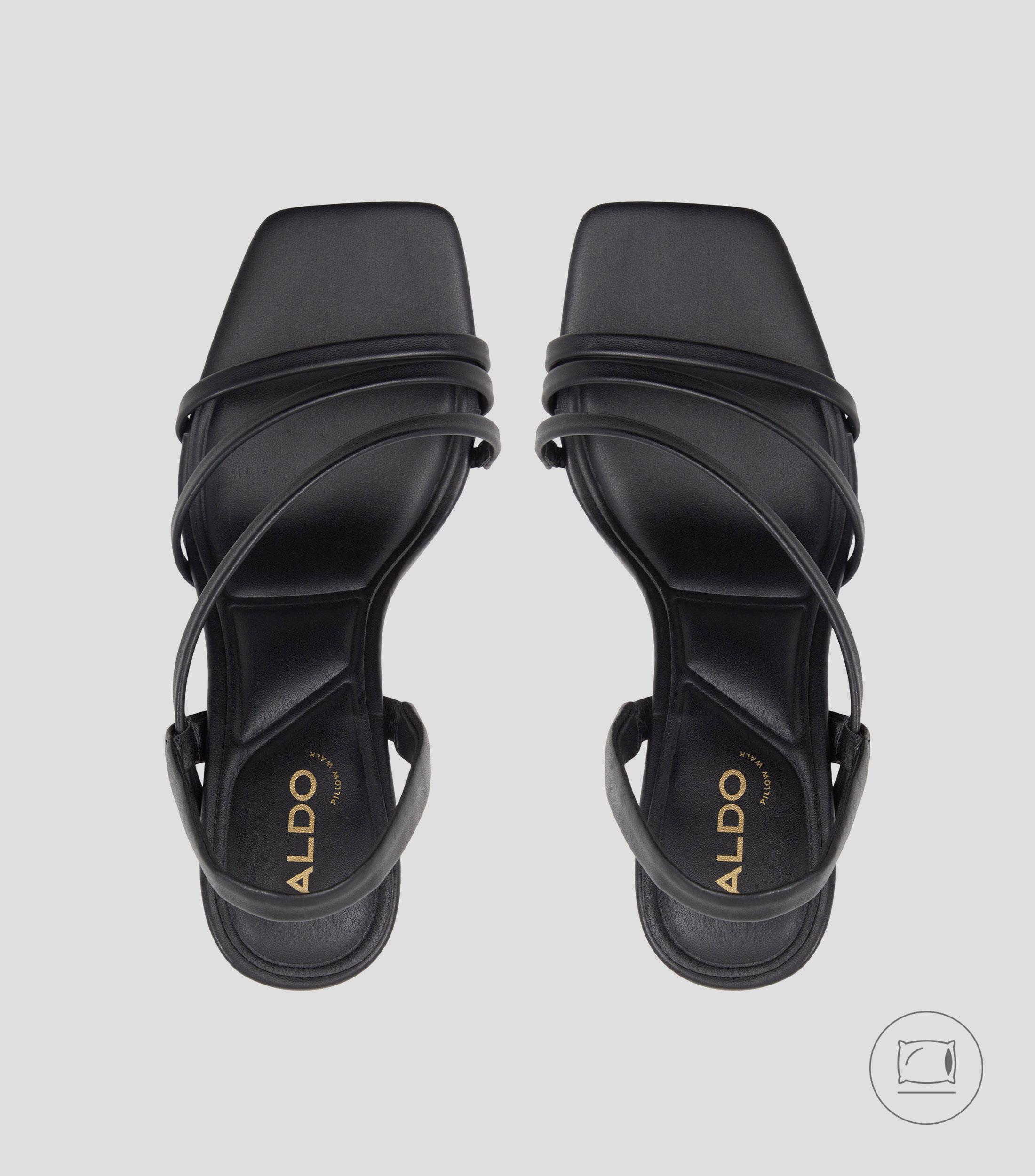 Sandalias con tiras y tacón medio Mujer