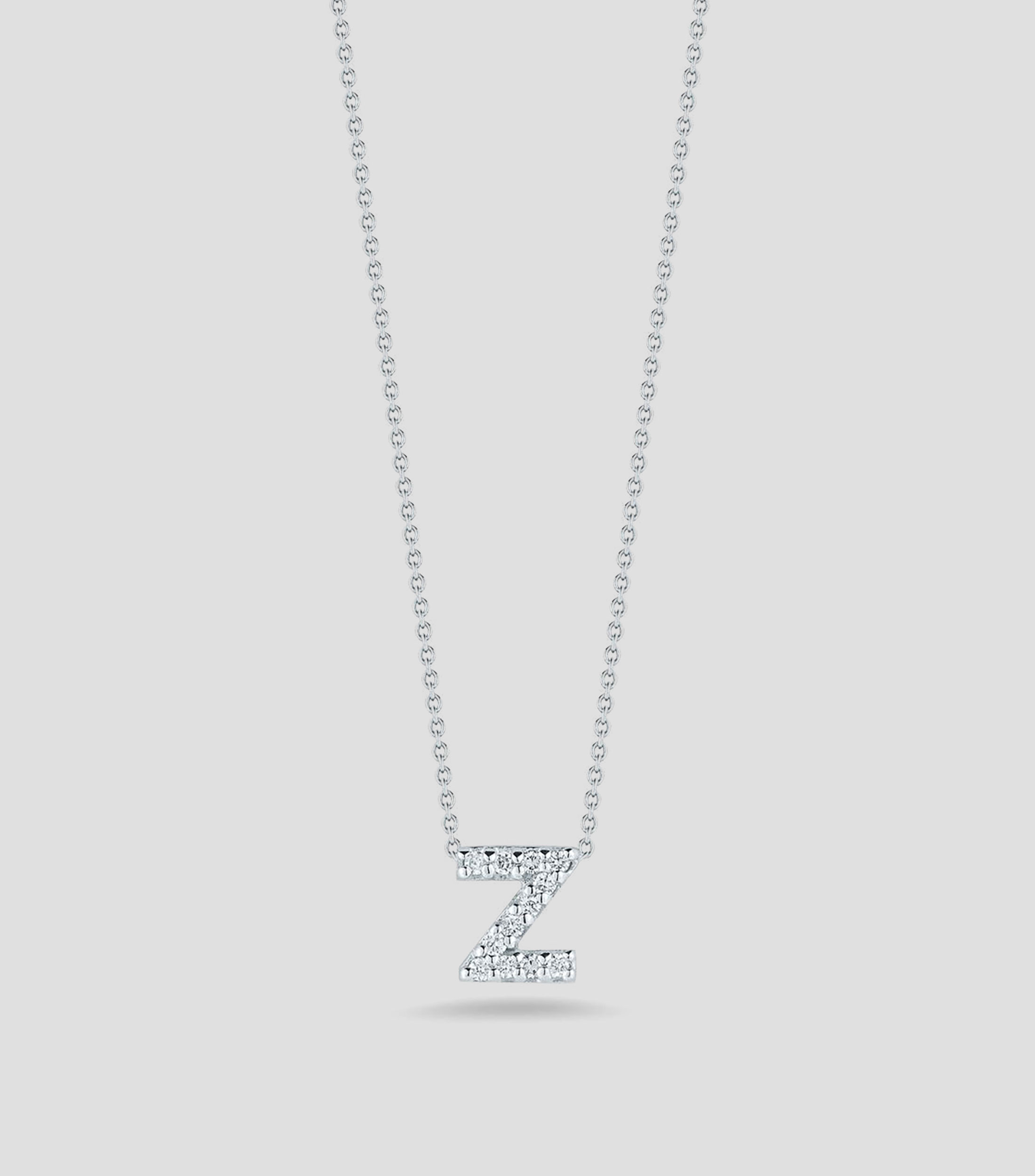 Collar letra "Z" en oro blanco de 18 Kilates con diamantes Love Letter Mujer