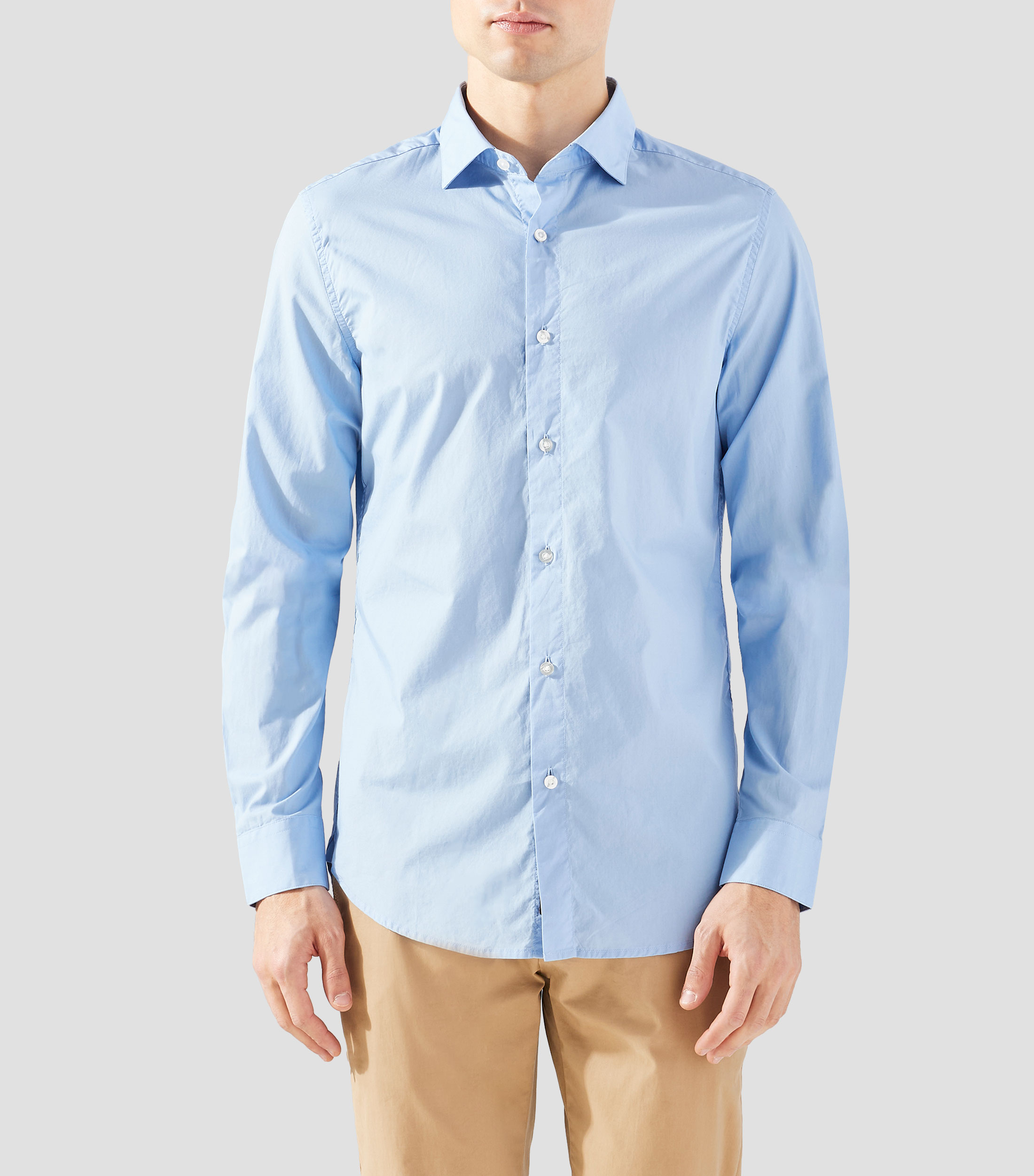 Camisa lisa manga larga Hombre