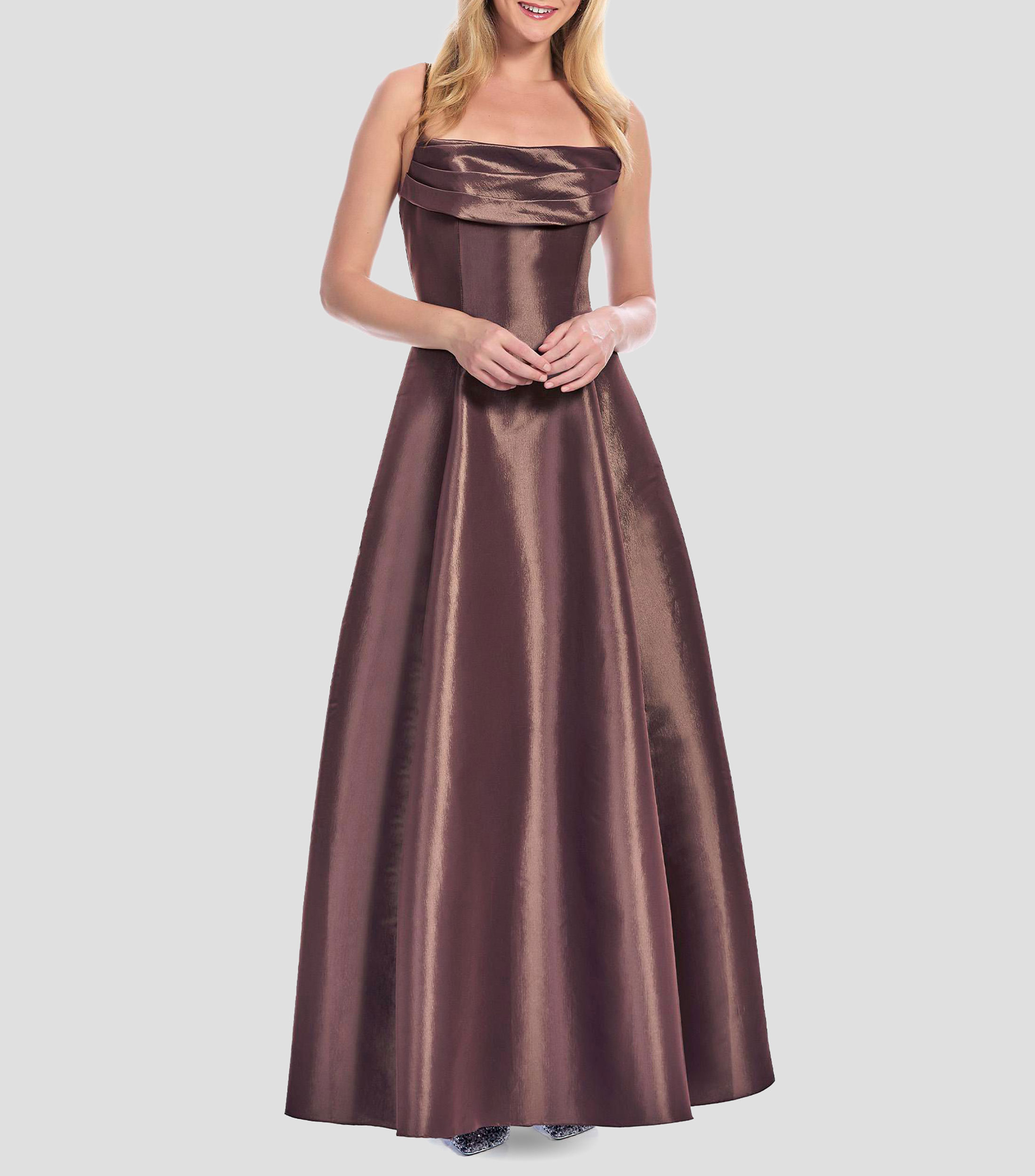 Vestido de fiesta largo liso Mujer