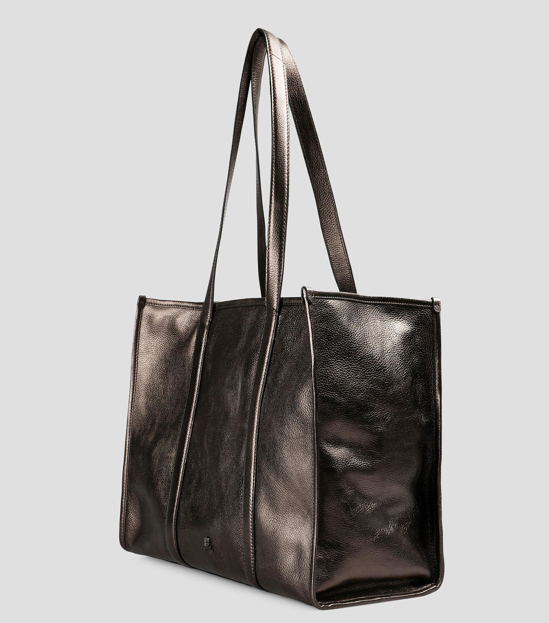 Bolsa tote en piel lisa Mujer
