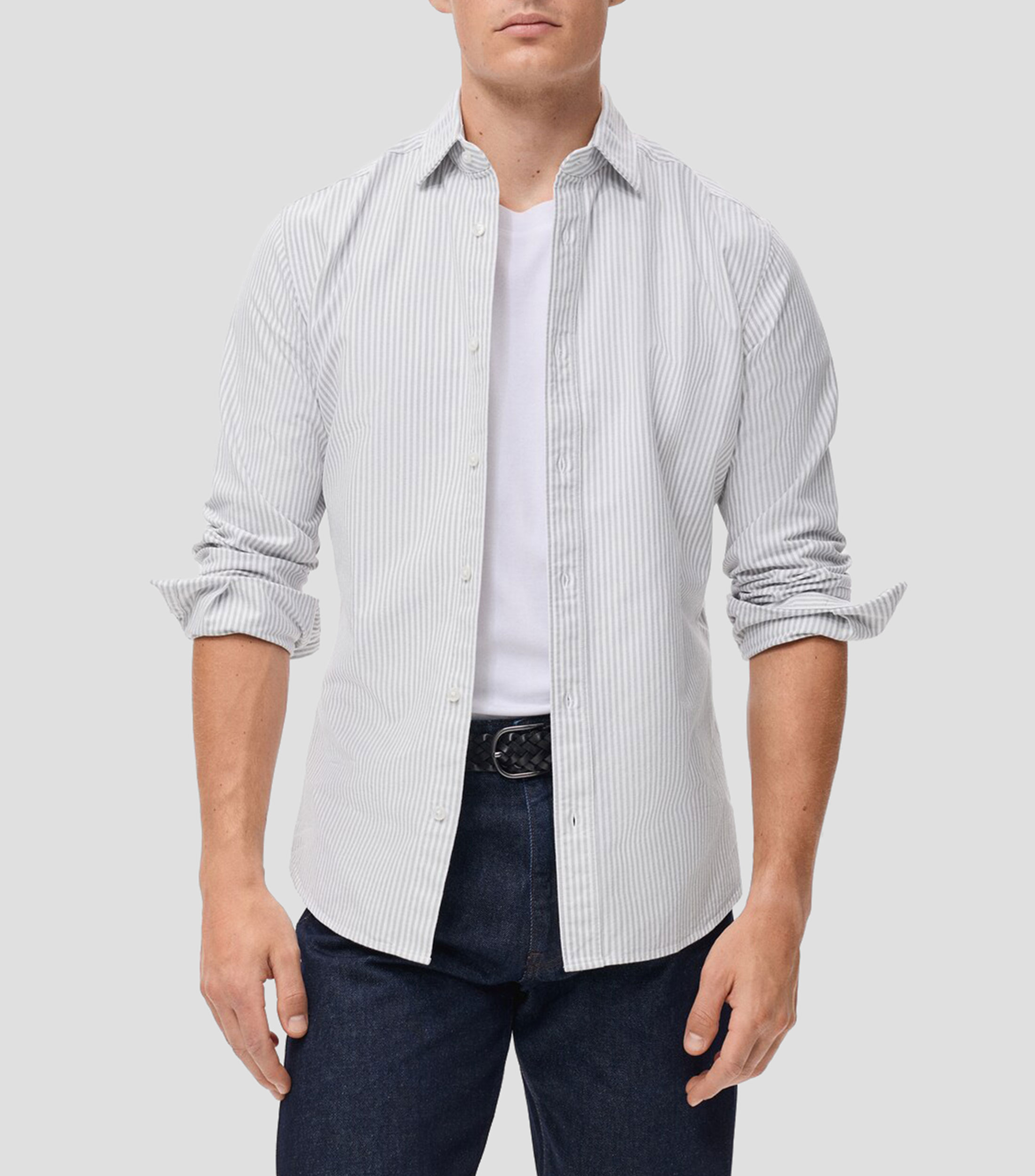 Camisa rayas manga larga Hombre