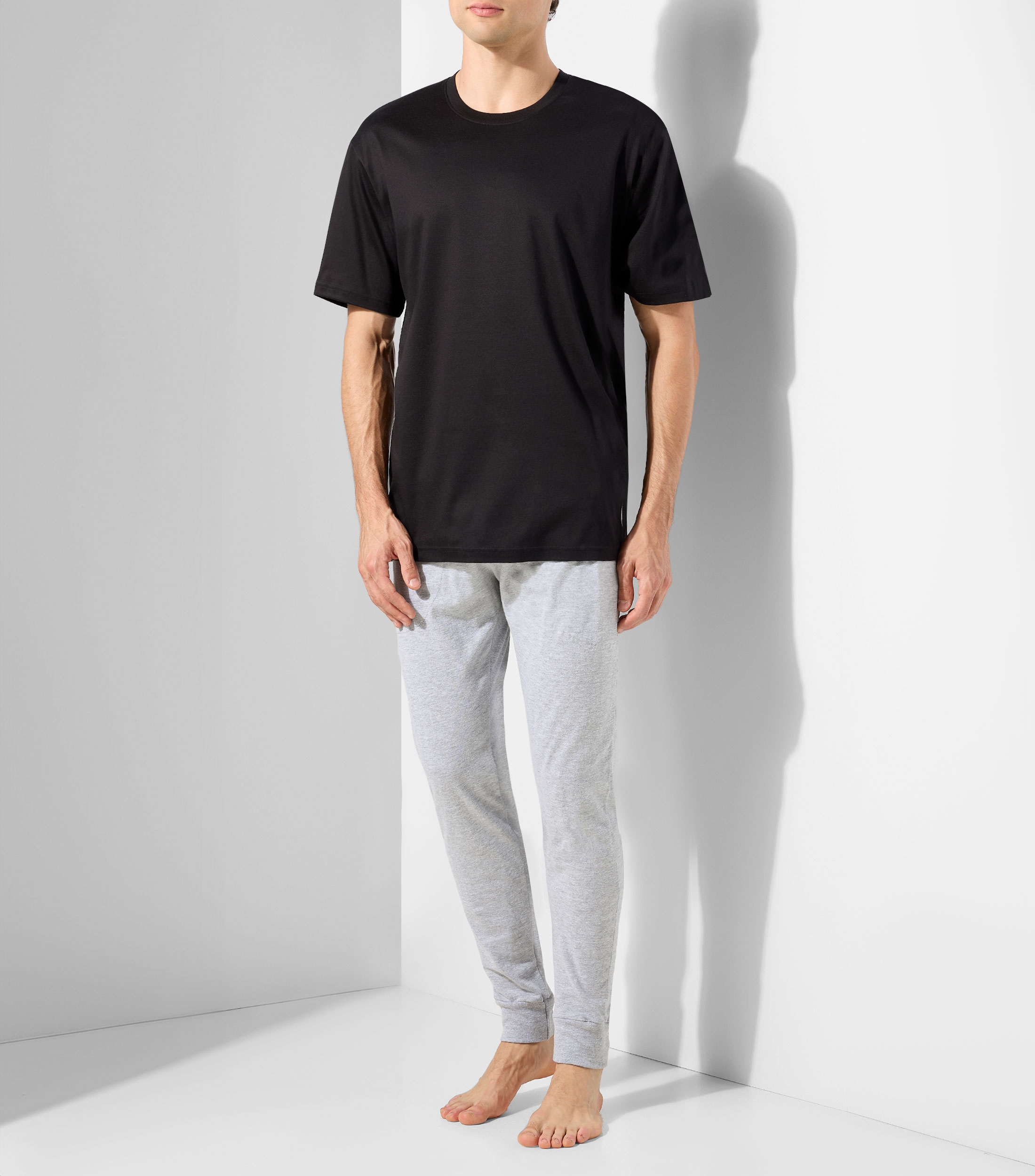 Playera pijama cuello redondo con manga corta lisa Hombre