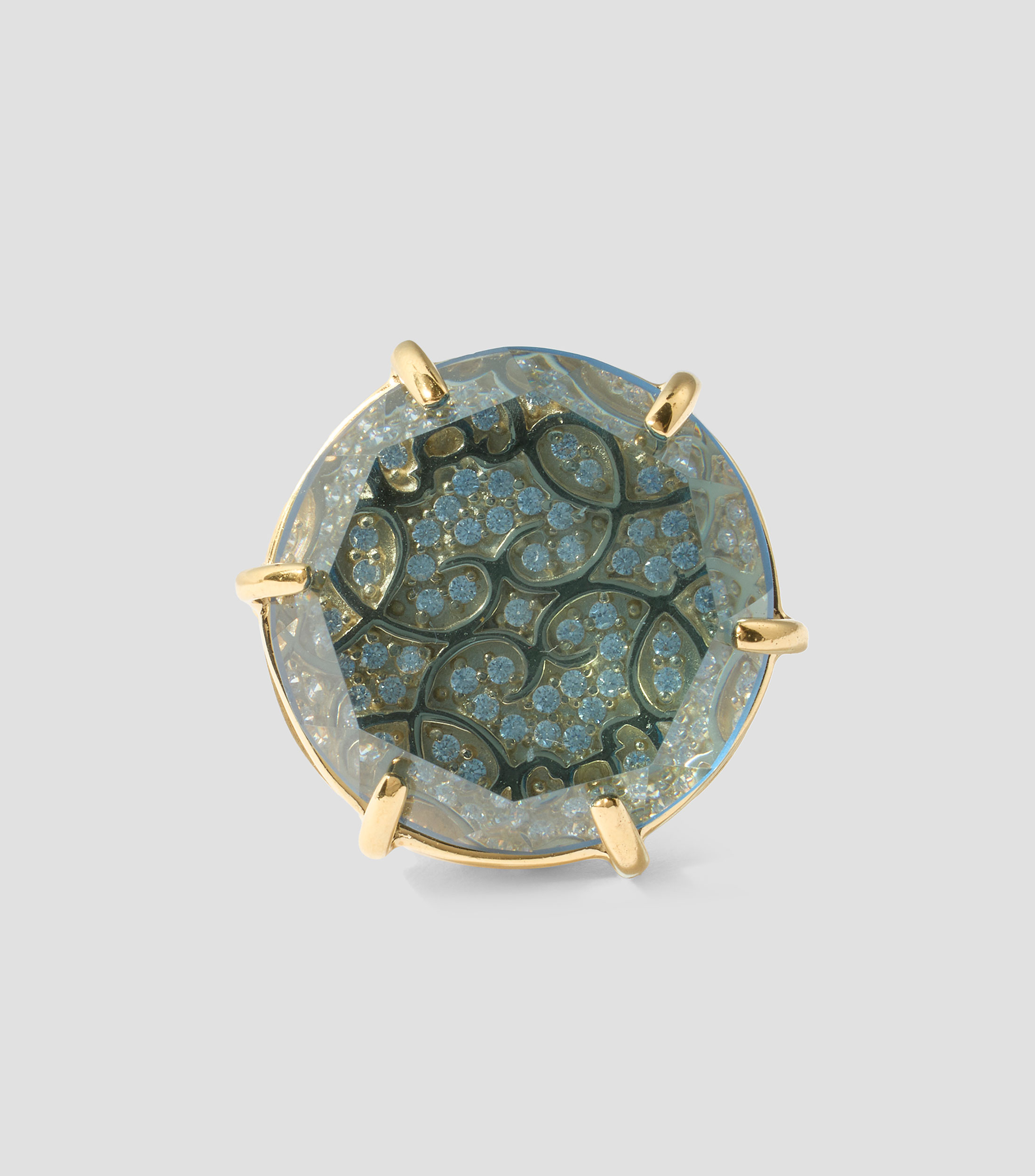 Anillo en plata Luna con cristal Mujer