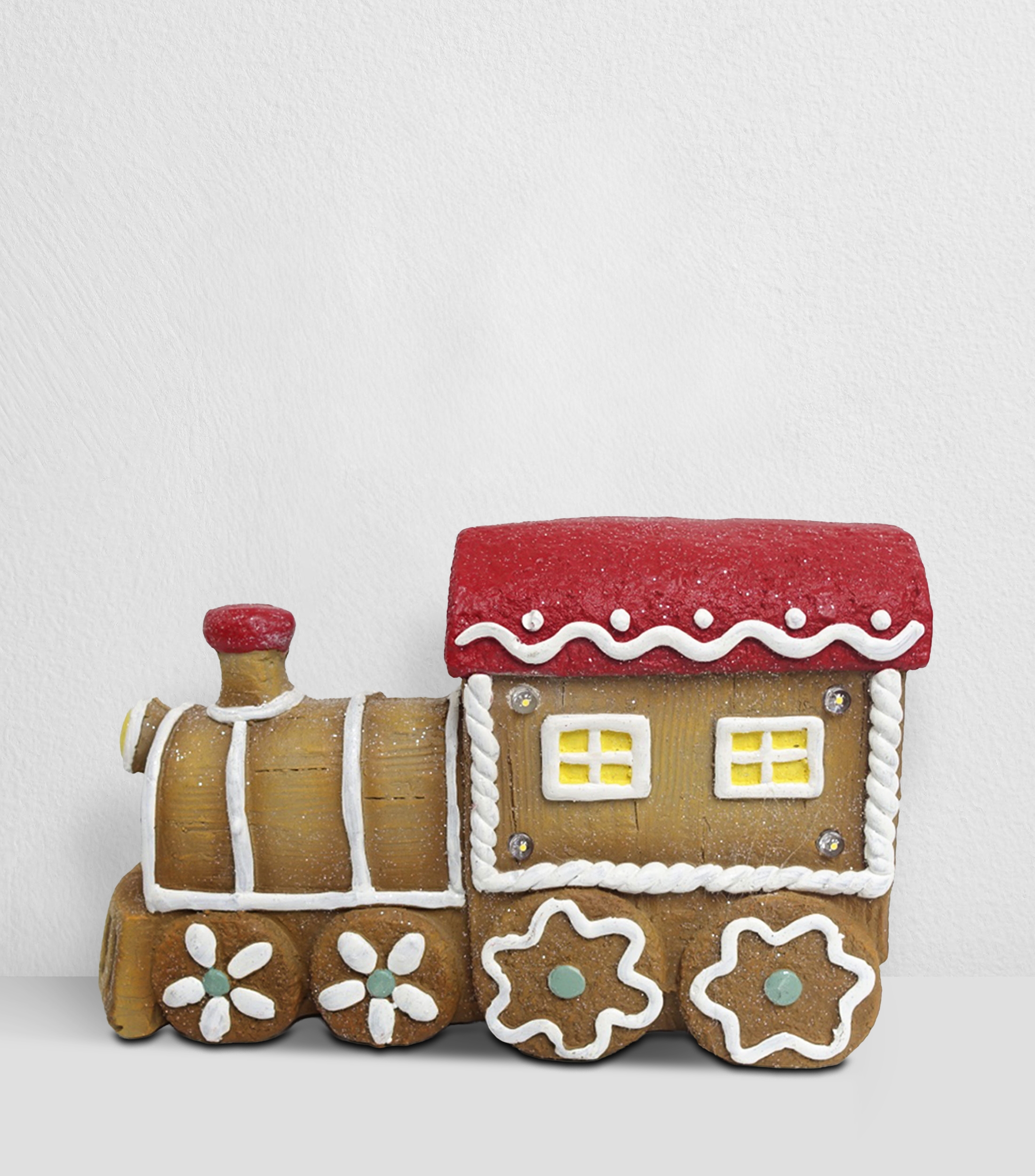 Figura decorativa Navideña Tren Pottery Ginger con luz