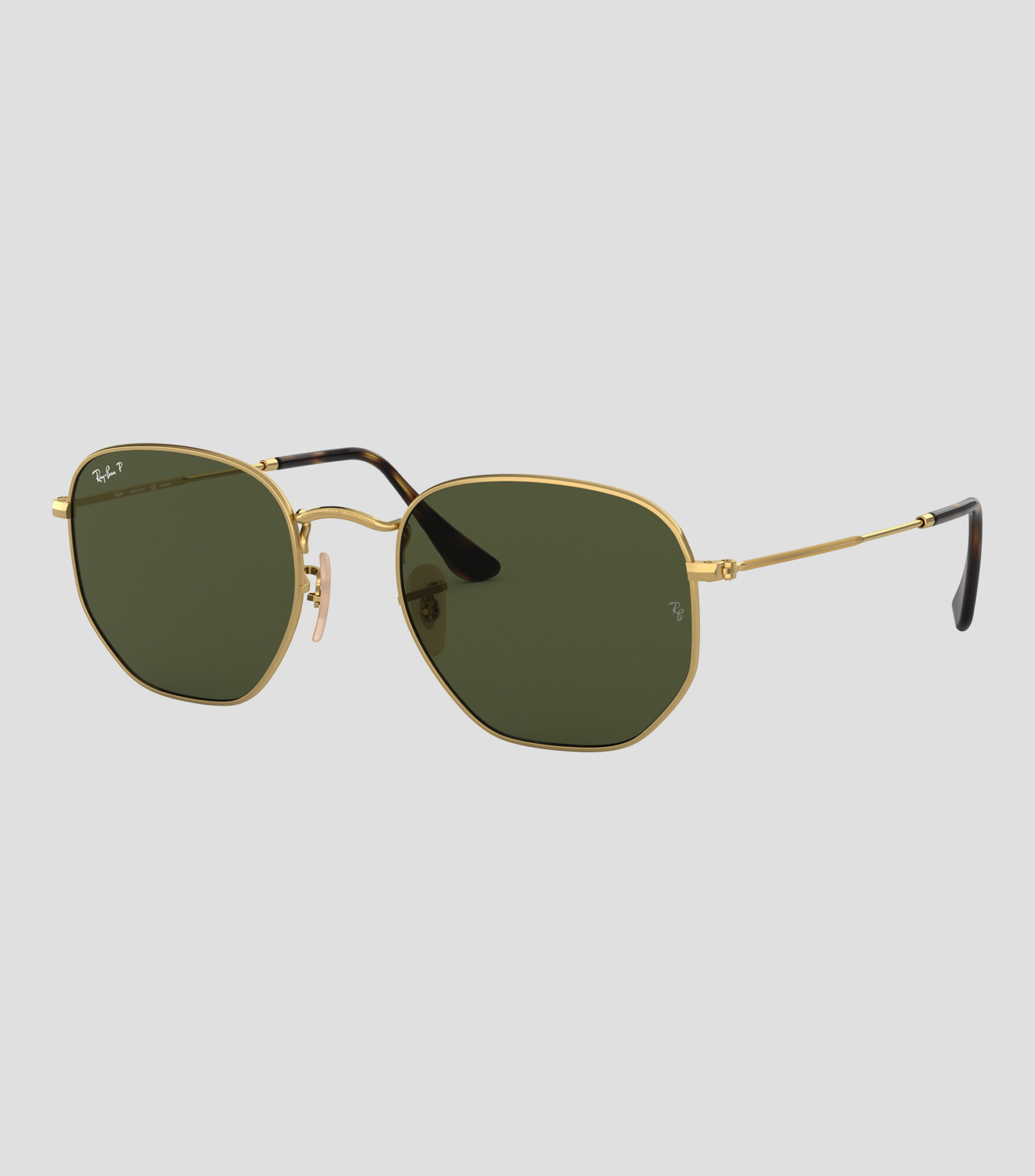Lentes de sol hexagonales dorados Unisex