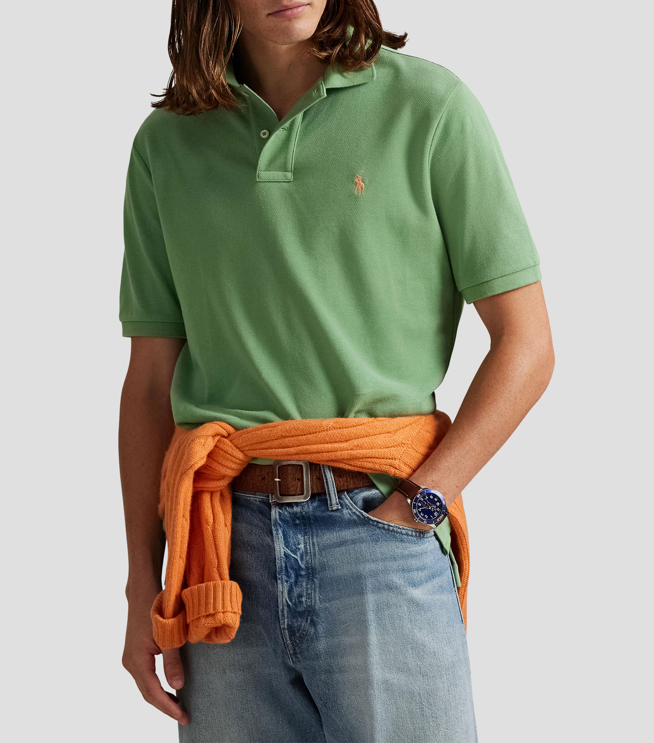 Playera tipo polo manga corta lisa Hombre