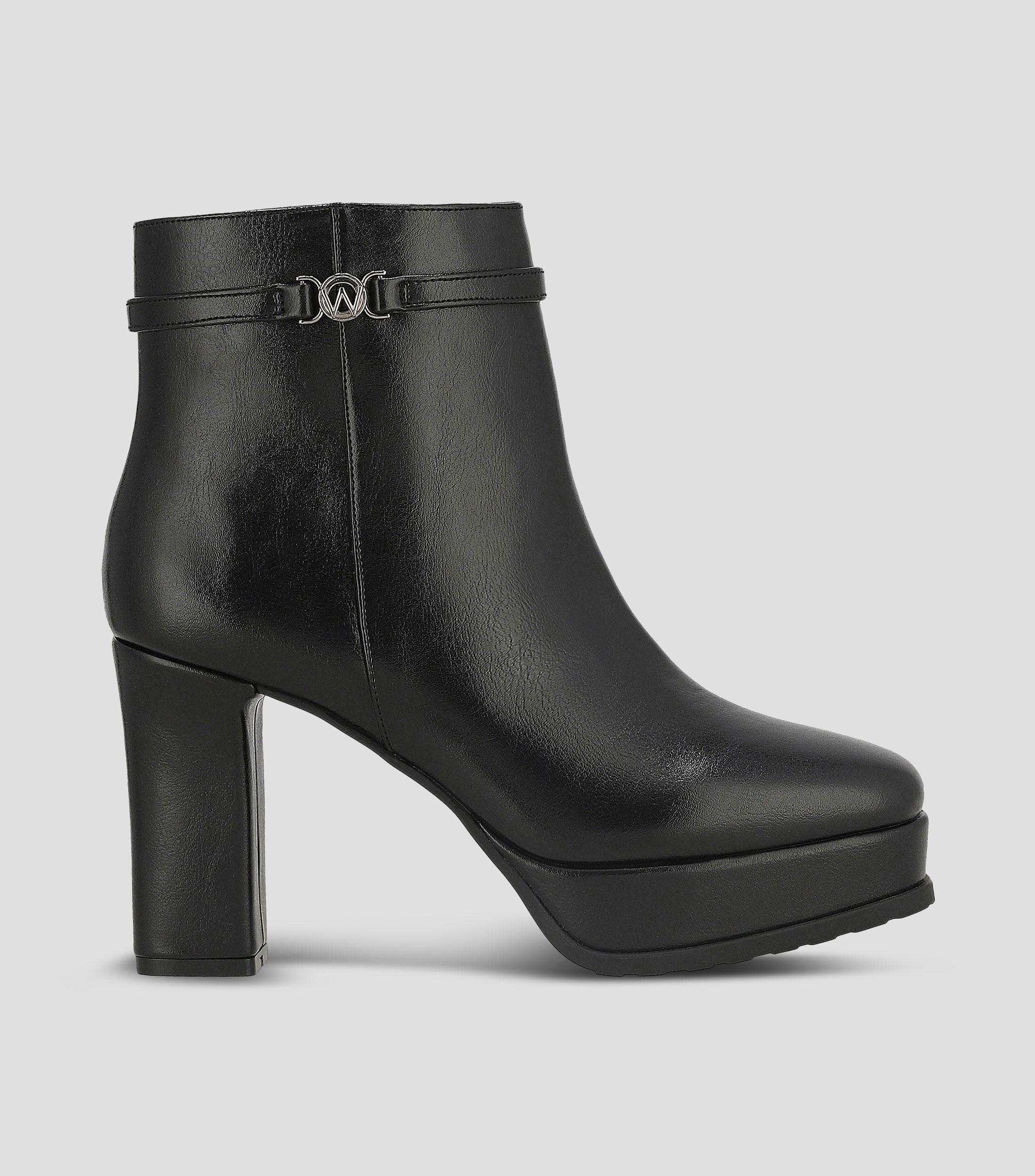 Botines casuales tacón alto ancho Mujer