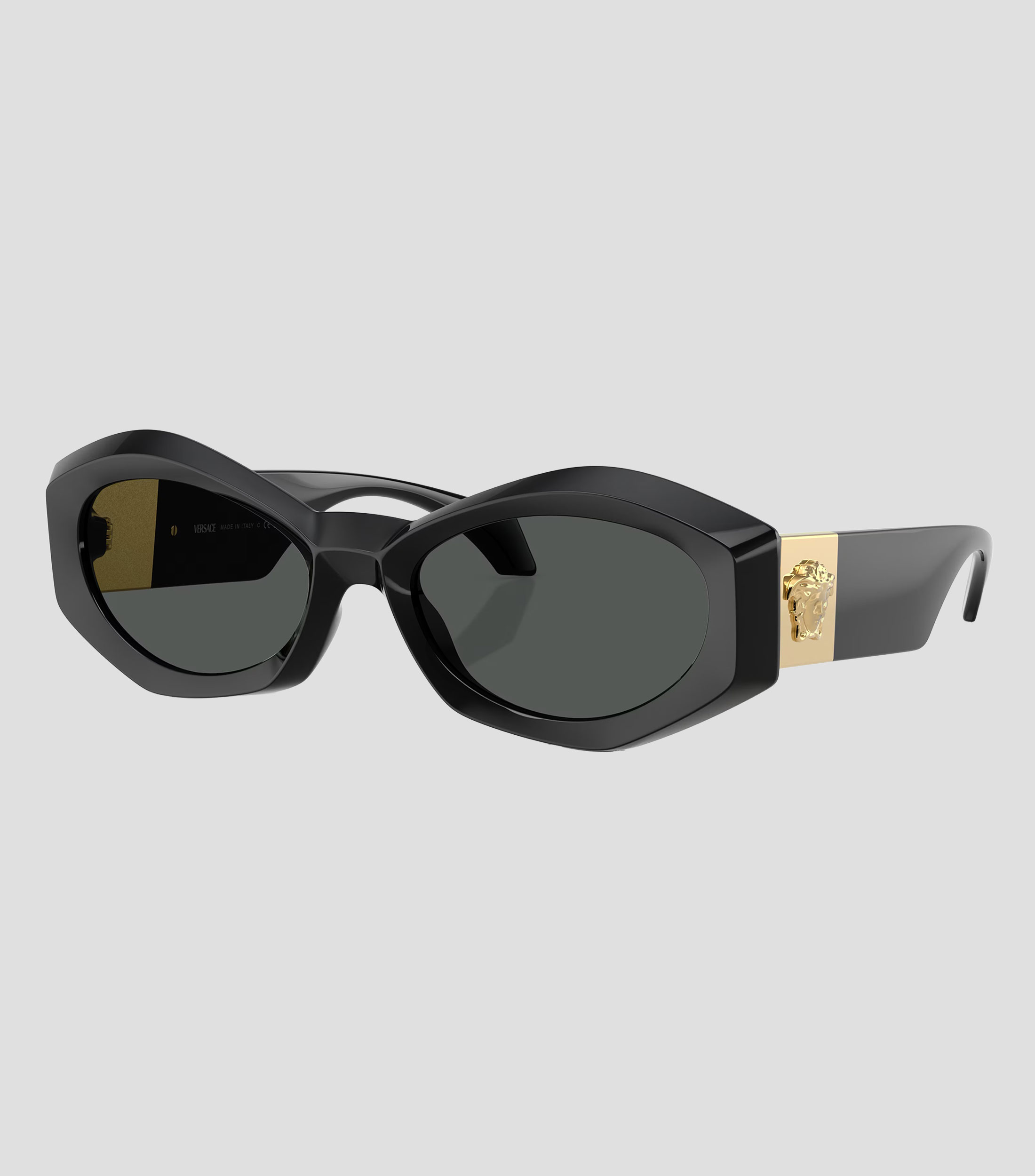 Lentes de sol ovalados negros Mujer