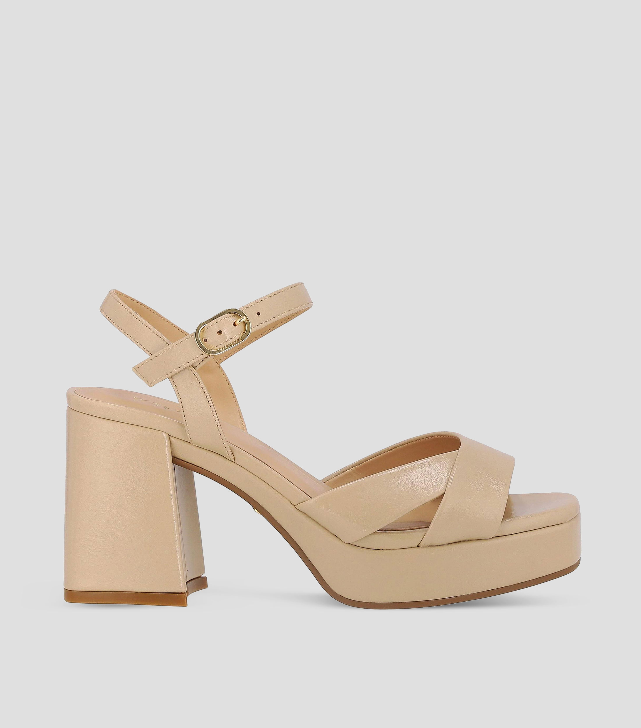 Sandalias con tacon medio cuadrado Mujer