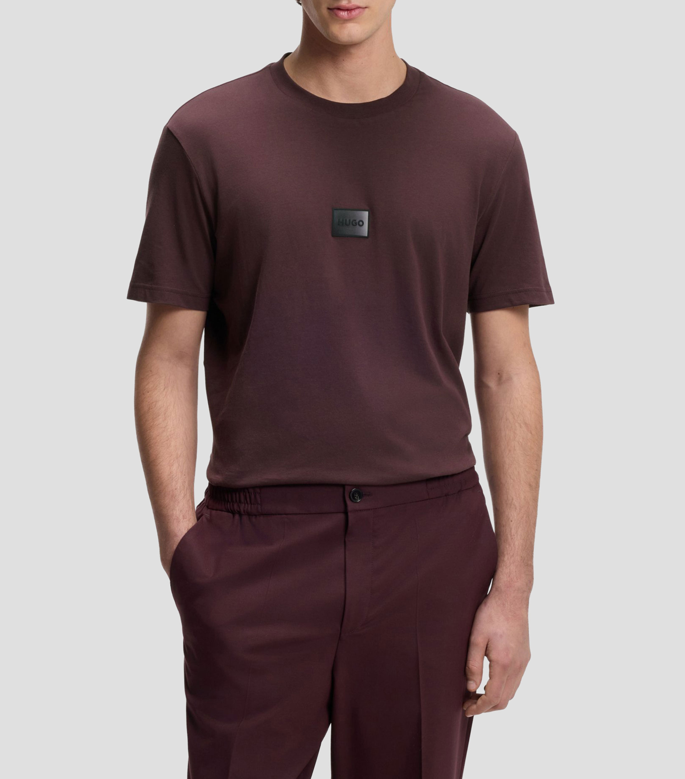 Playera de punto de algodón con etiqueta con logo degradado Hombre