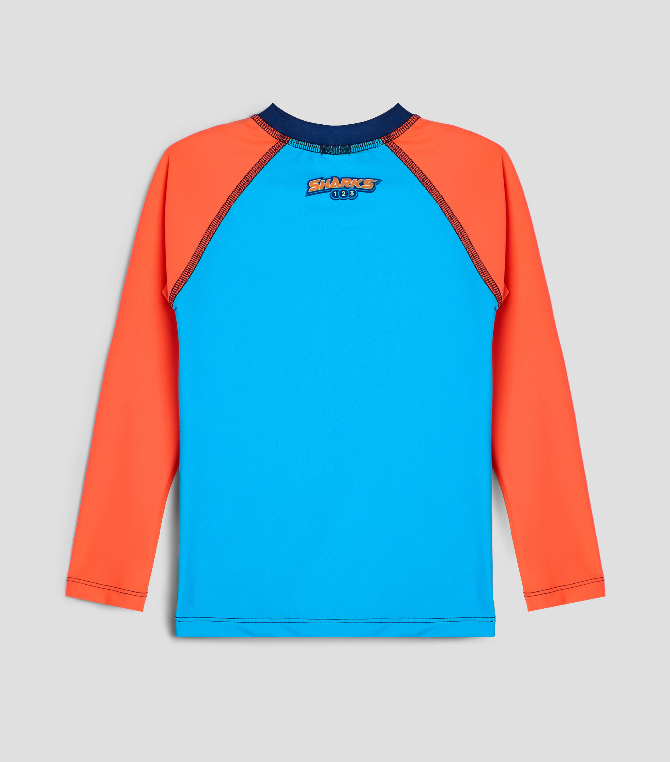 Playera traje de baño cuello redondo manga larga estampada Niño