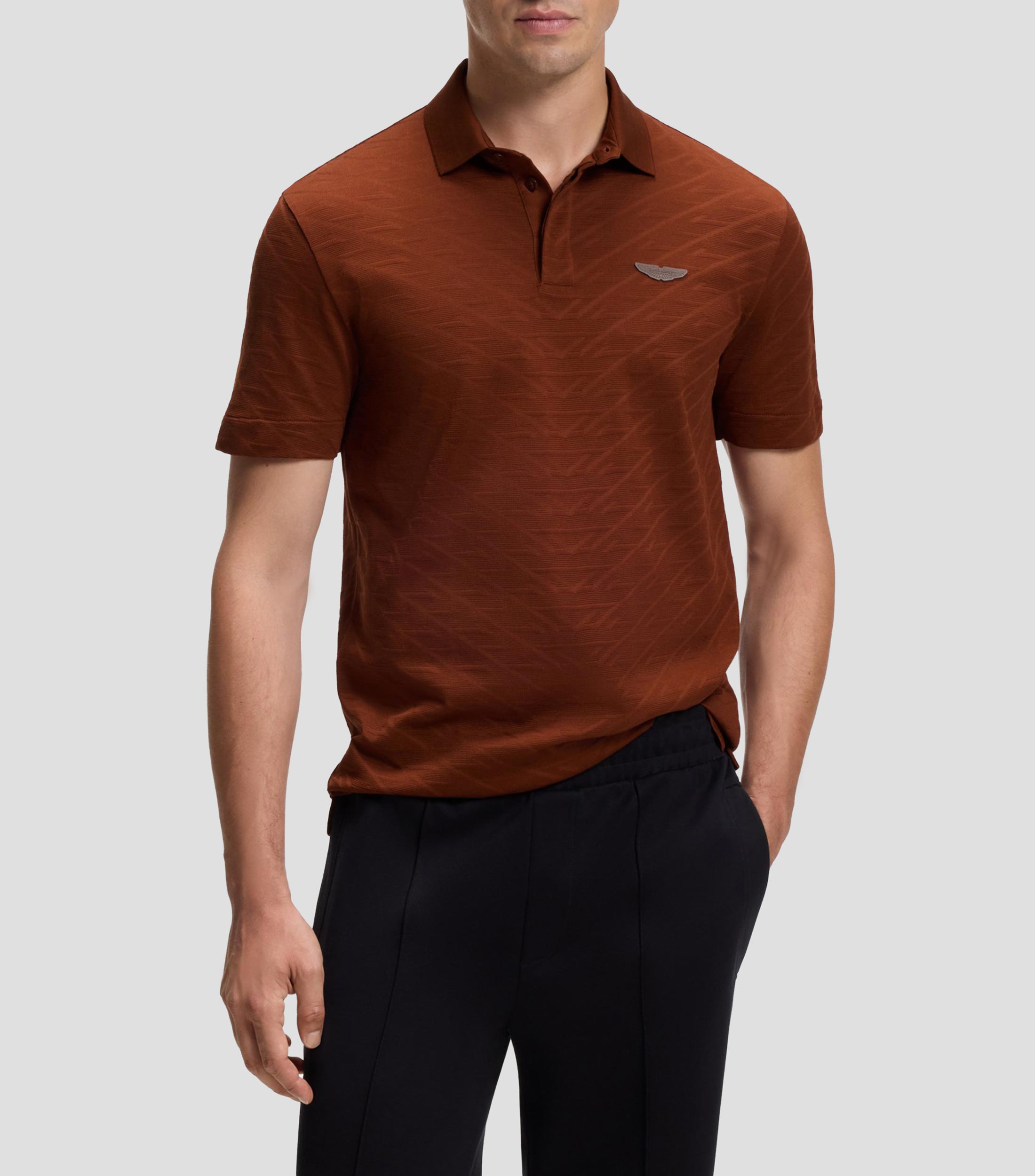 BOSS x ASTON MARTIN polo en jacquard de algodón mercerizado Hombre