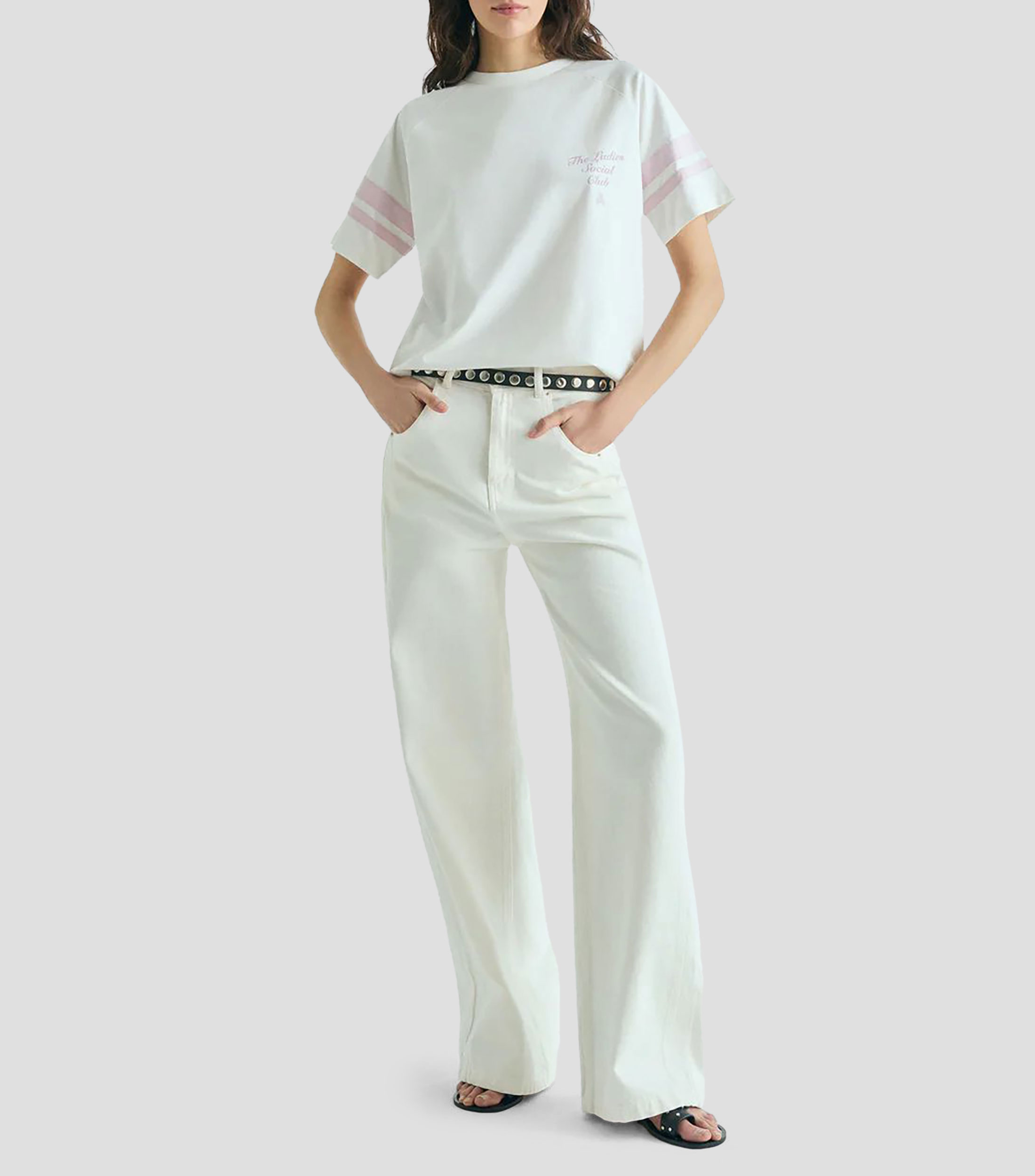Playera cuello redondo manga corta estampada Mujer