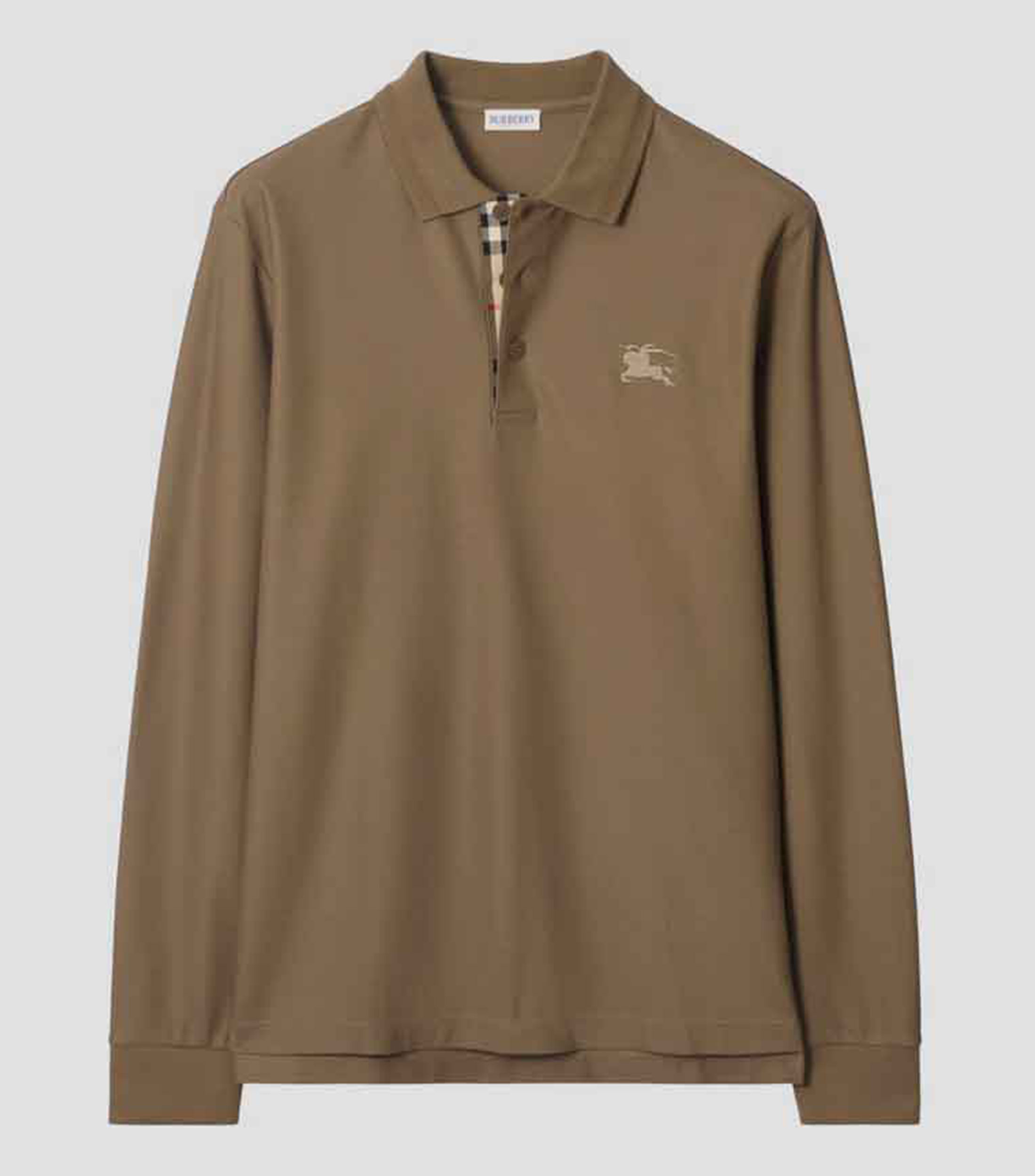 Playera tipo polo manga larga liso Hombre